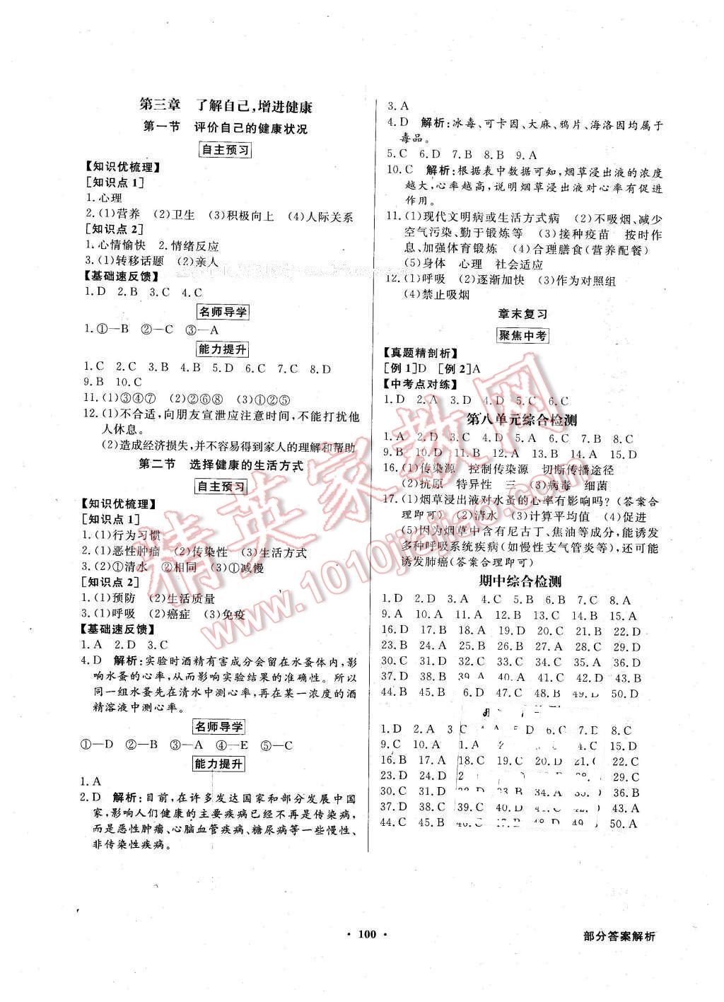 2016年同步導(dǎo)學(xué)與優(yōu)化訓(xùn)練八年級(jí)生物學(xué)下冊(cè)人教版 第8頁(yè)