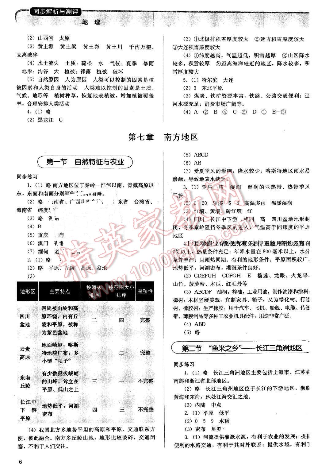 2016年人教金學(xué)典同步解析與測(cè)評(píng)八年級(jí)地理下冊(cè)人教版山西專用 第6頁