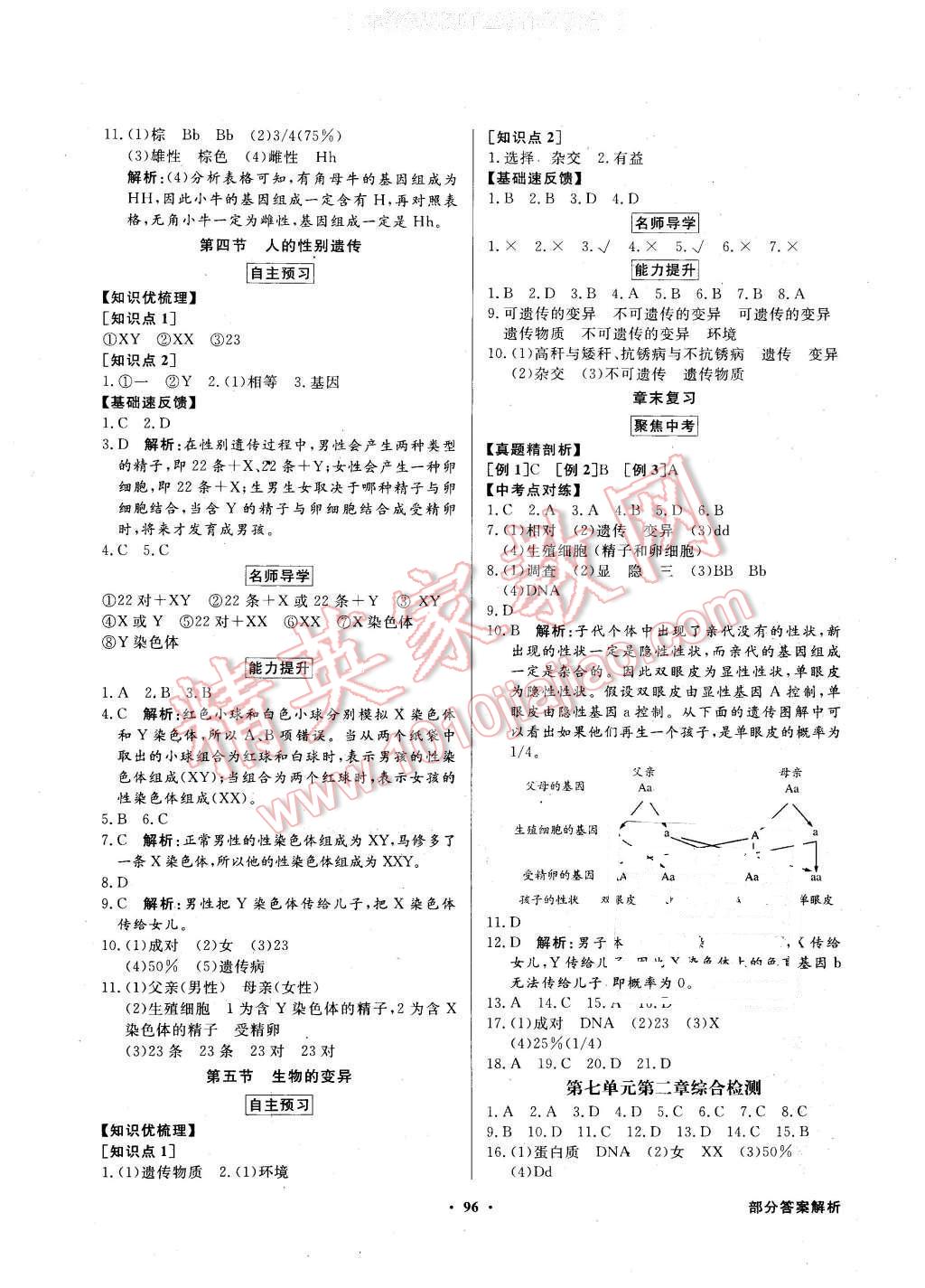 2016年同步導(dǎo)學(xué)與優(yōu)化訓(xùn)練八年級(jí)生物學(xué)下冊(cè)人教版 第4頁(yè)