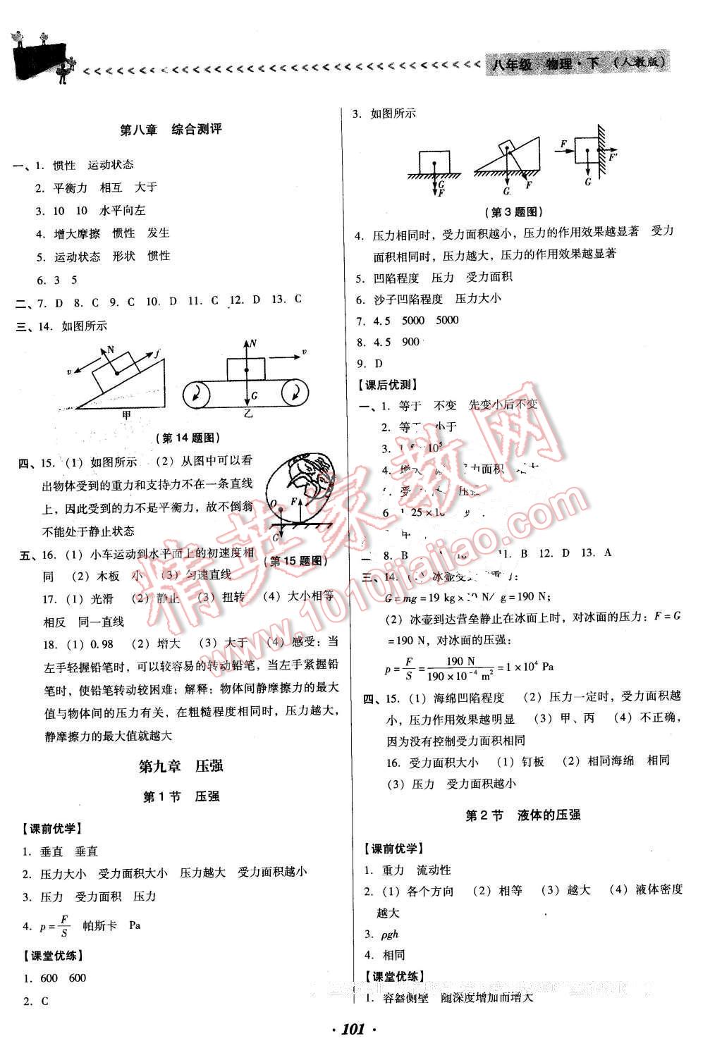 2016年全優(yōu)點(diǎn)練課計(jì)劃八年級(jí)物理下冊(cè)人教版 第5頁(yè)