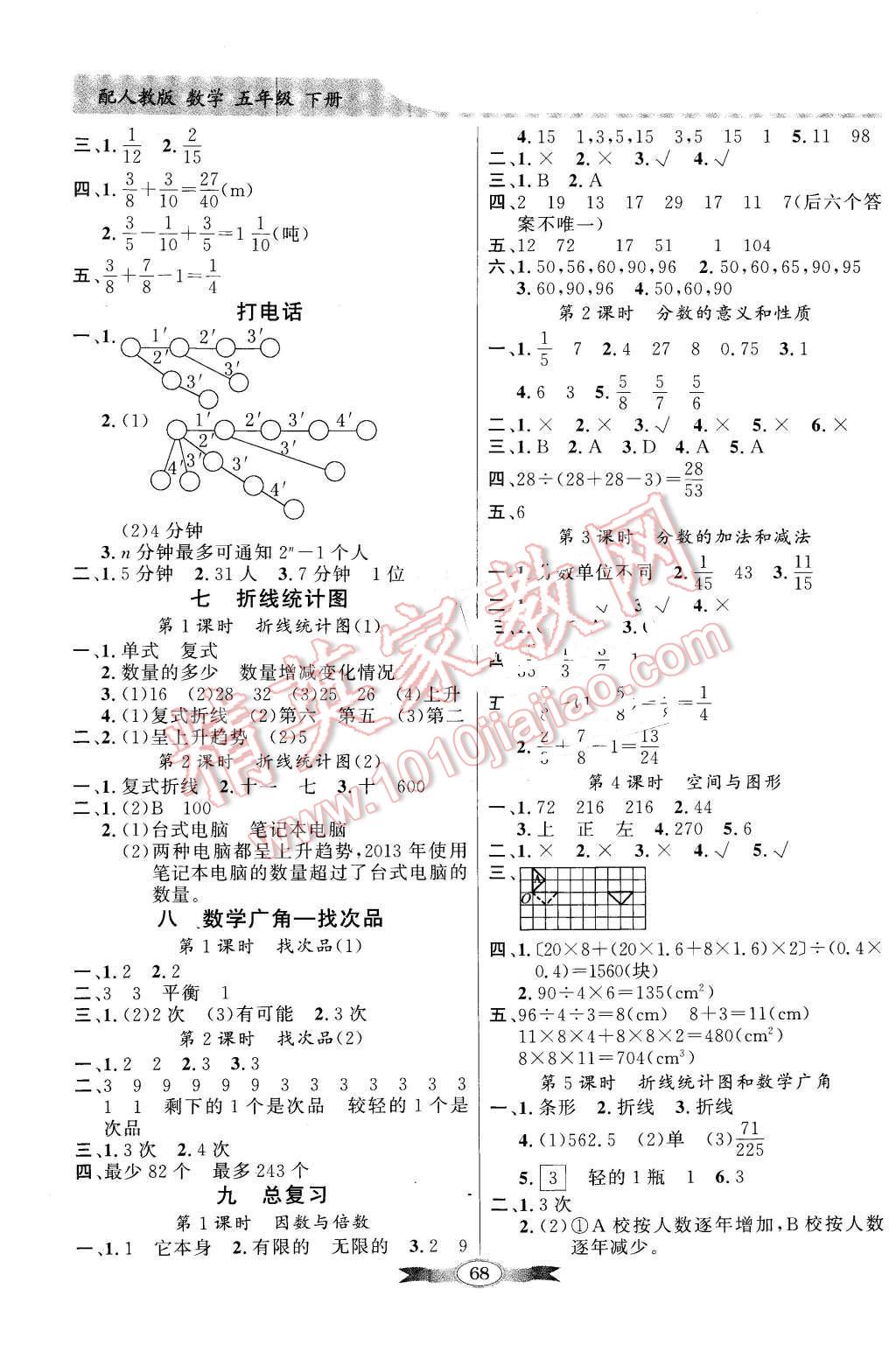 2016年同步導(dǎo)學(xué)與優(yōu)化訓(xùn)練五年級(jí)數(shù)學(xué)下冊(cè)人教版 第8頁(yè)