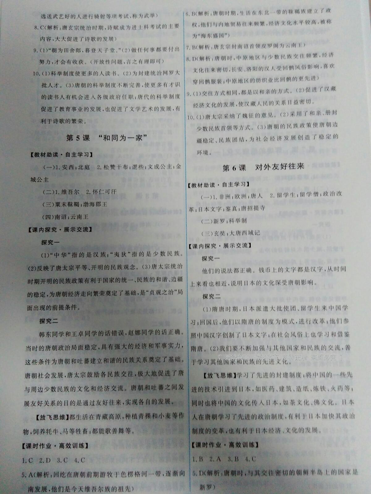 2015能力培養(yǎng)與測試七年級中國歷史下冊人教版 第54頁