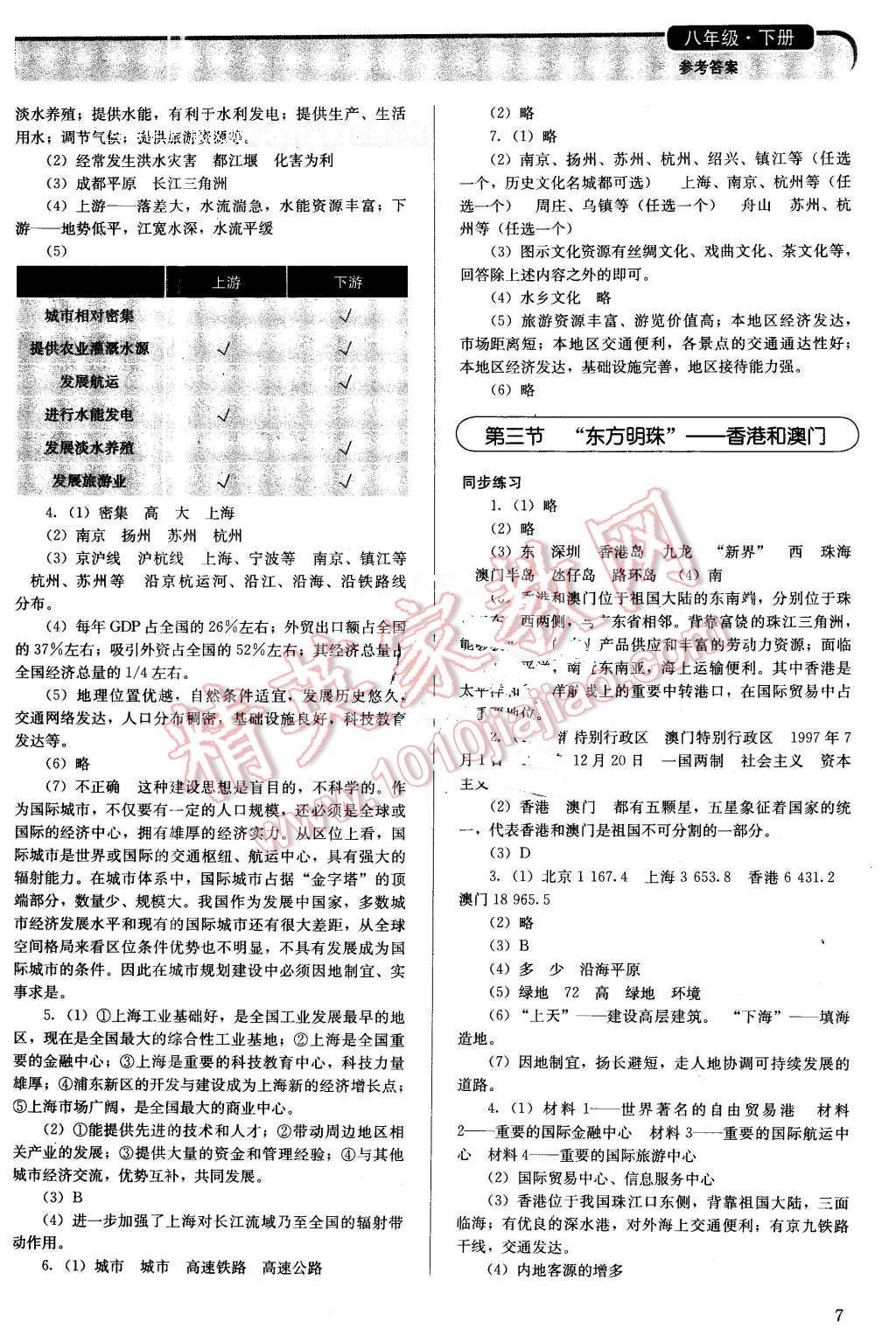 2016年人教金學典同步解析與測評八年級地理下冊人教版山西專用 第7頁