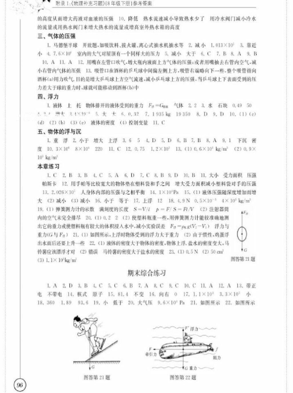 2015年物理補充習題八年級下冊 第6頁