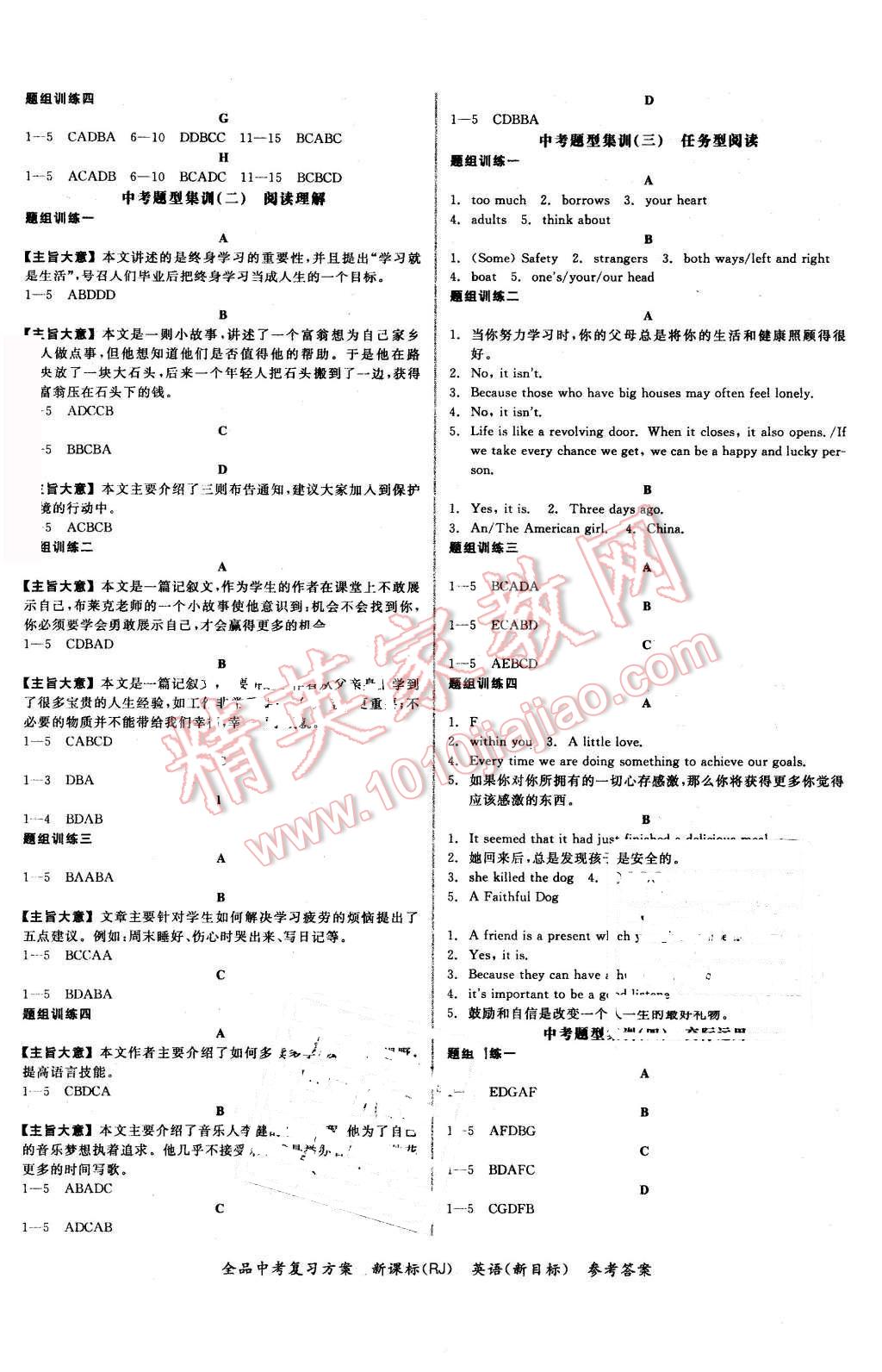 2016年全品中考復習方案聽課手冊英語人教版 第18頁