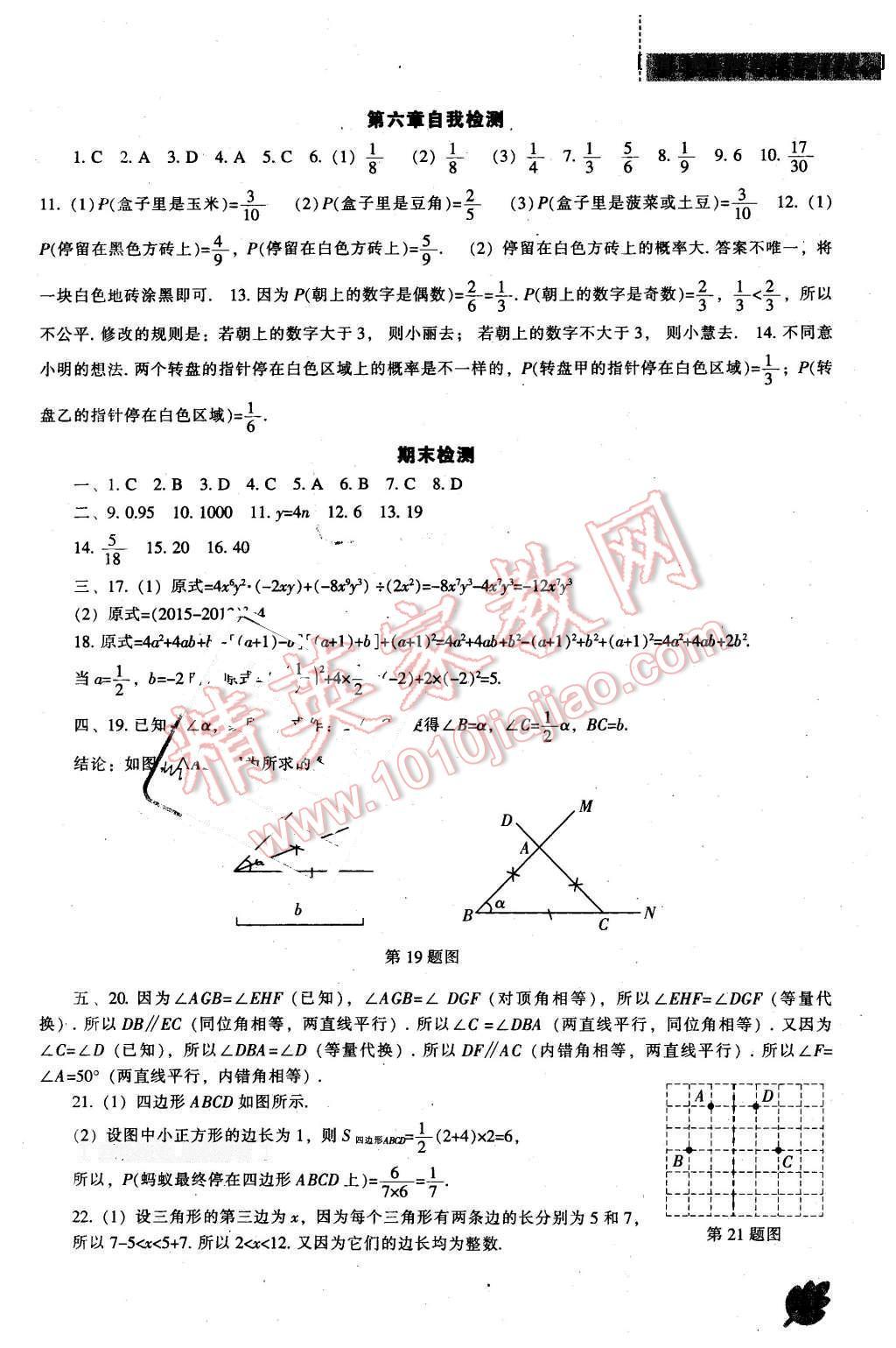 2016年新课程数学能力培养七年级下册北师大版 第15页