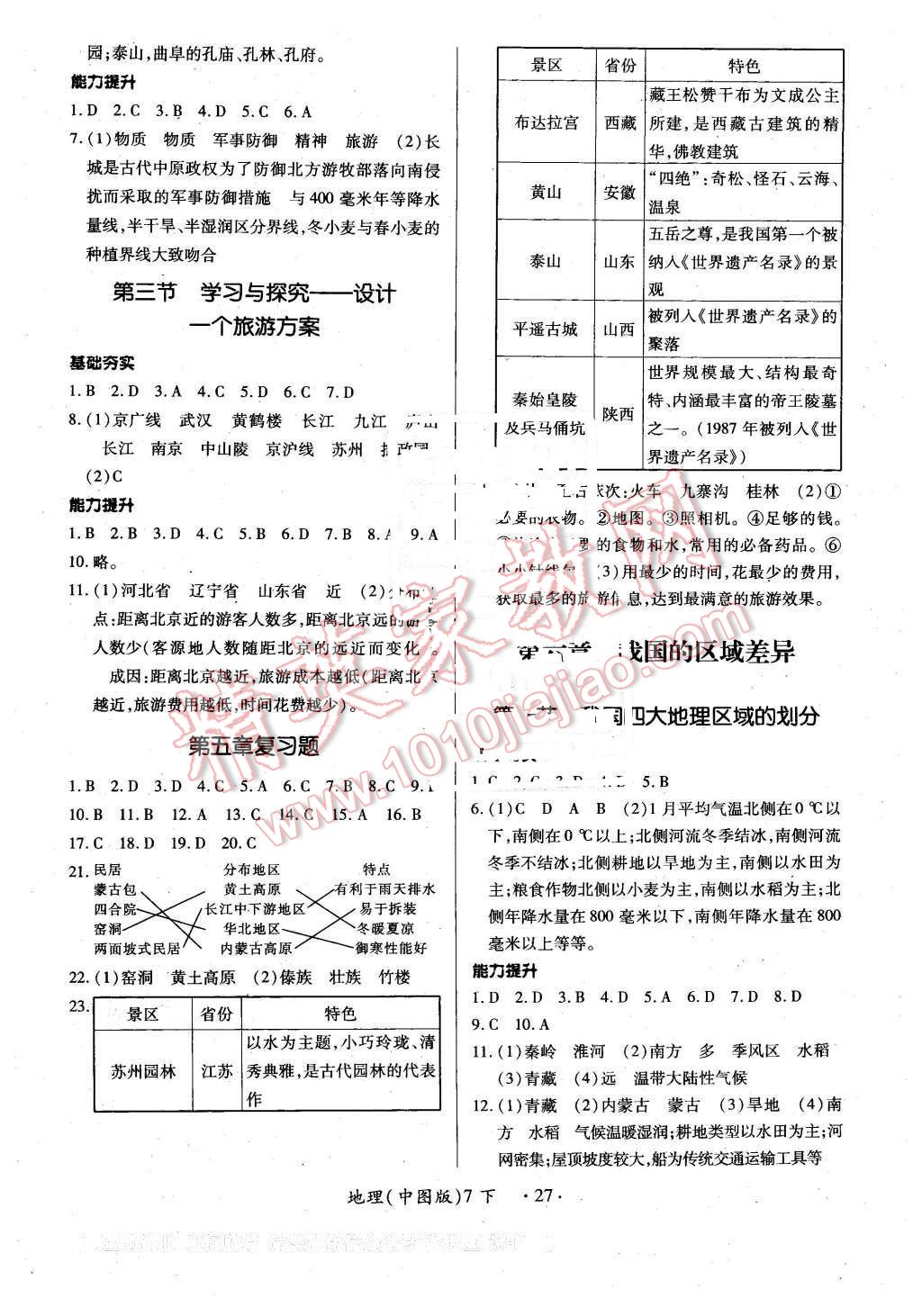 2016年一课一练创新练习七年级地理下册中图版 第3页