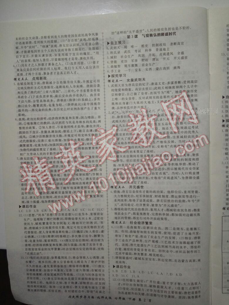 2015年新學(xué)案同步導(dǎo)與練七年級(jí)歷史下冊(cè)北師大版 第32頁