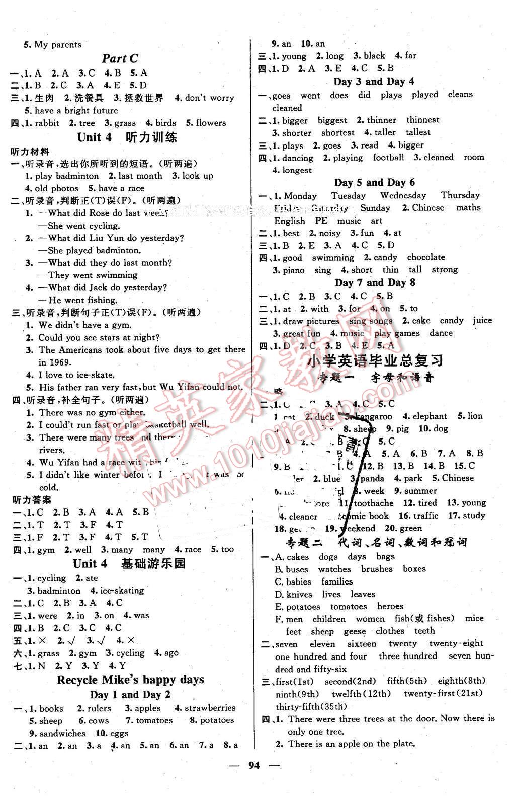 2016年名师测控六年级英语下册人教版 第4页