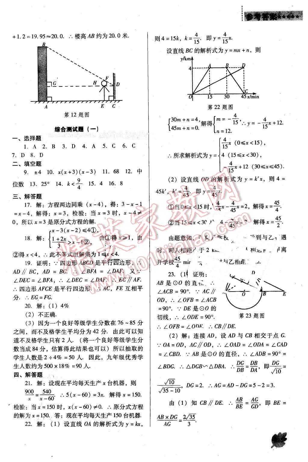 2016年新課程數(shù)學(xué)能力培養(yǎng)九年級(jí)下冊(cè)人教版D版 第35頁(yè)