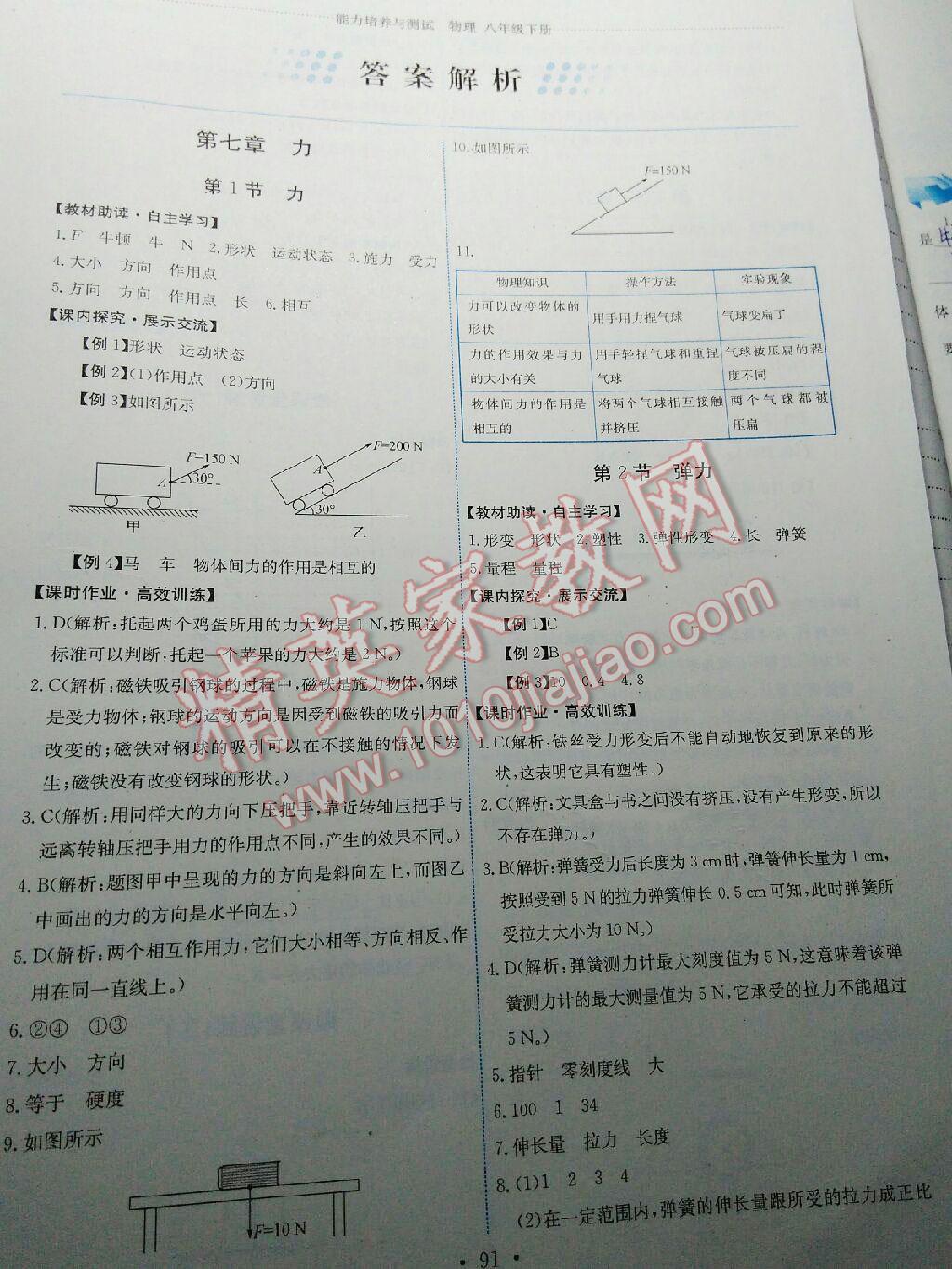 2015年能力培养与测试八年级物理下册人教版 第53页