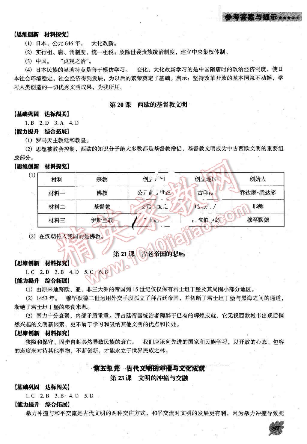 2016年新課程歷史能力培養(yǎng)八年級下冊北師大版D版 第7頁