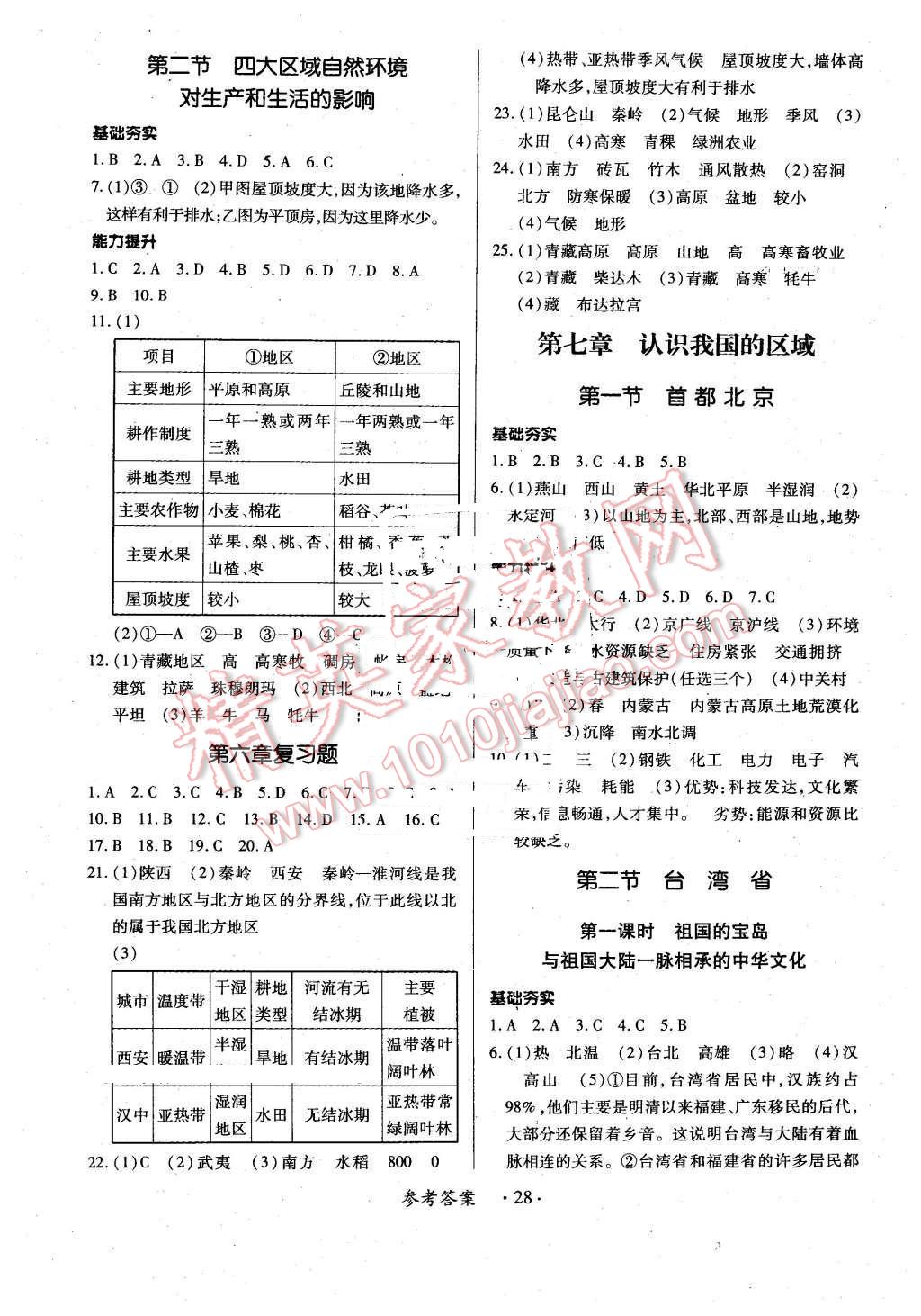 2016年一课一练创新练习七年级地理下册中图版 第4页