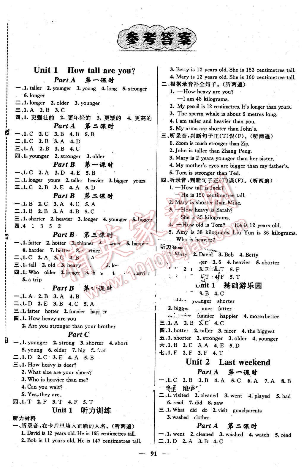 2016年名师测控六年级英语下册人教版 第1页