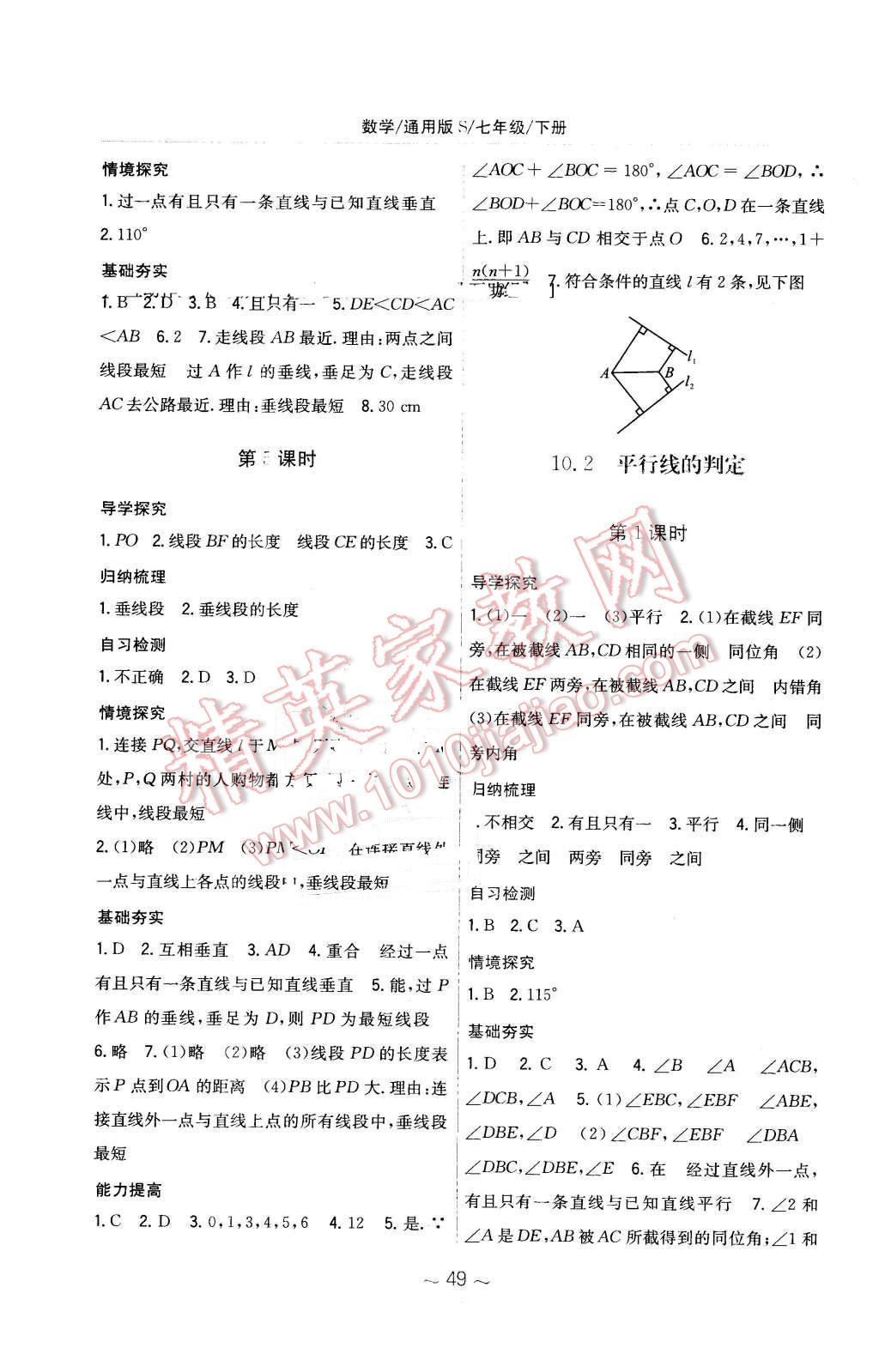 2016年新编基础训练七年级数学下册通用版S 第21页