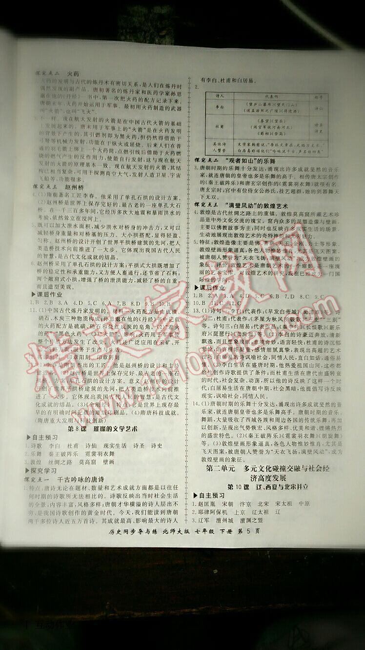 2015年新學(xué)案同步導(dǎo)與練七年級歷史下冊北師大版 第11頁