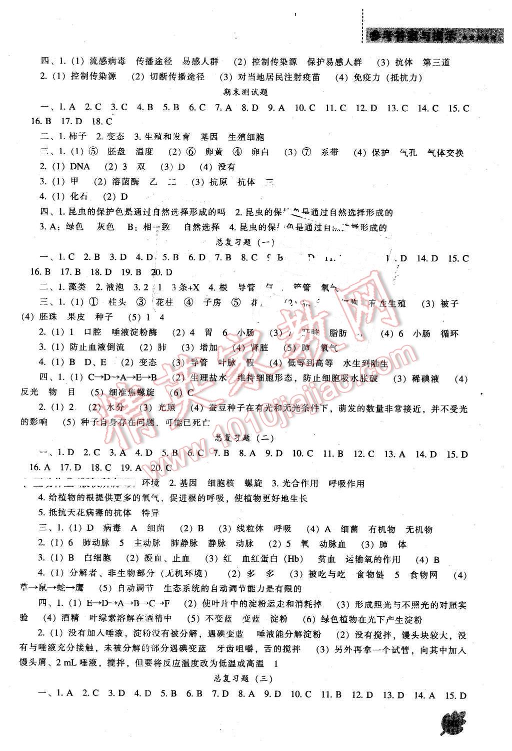 2016年新课程生物学能力培养八年级下册人教版 第8页