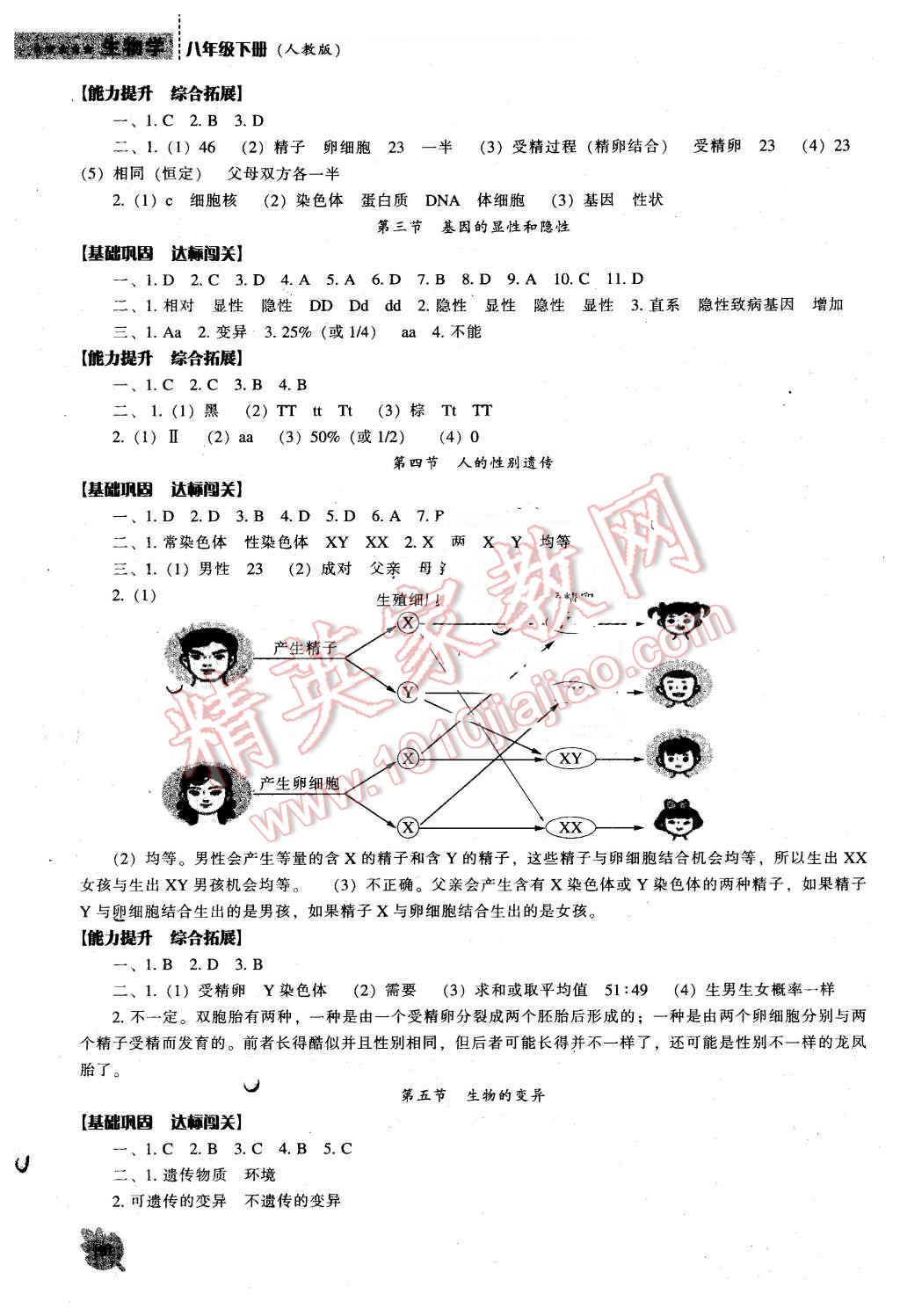 2016年新課程生物學(xué)能力培養(yǎng)八年級(jí)下冊人教版 第3頁