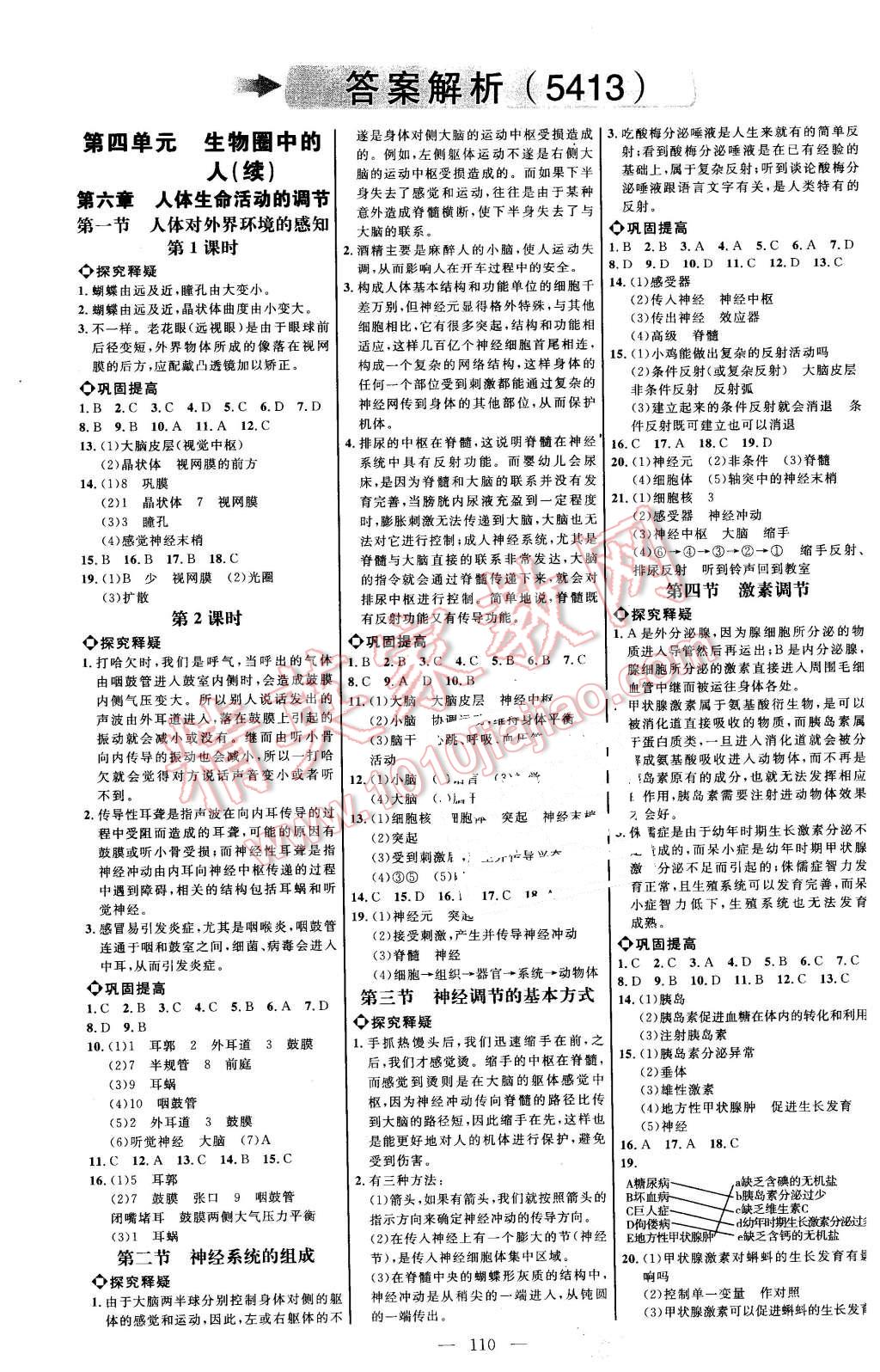 2016年细解巧练七年级生物下册鲁科版 第1页