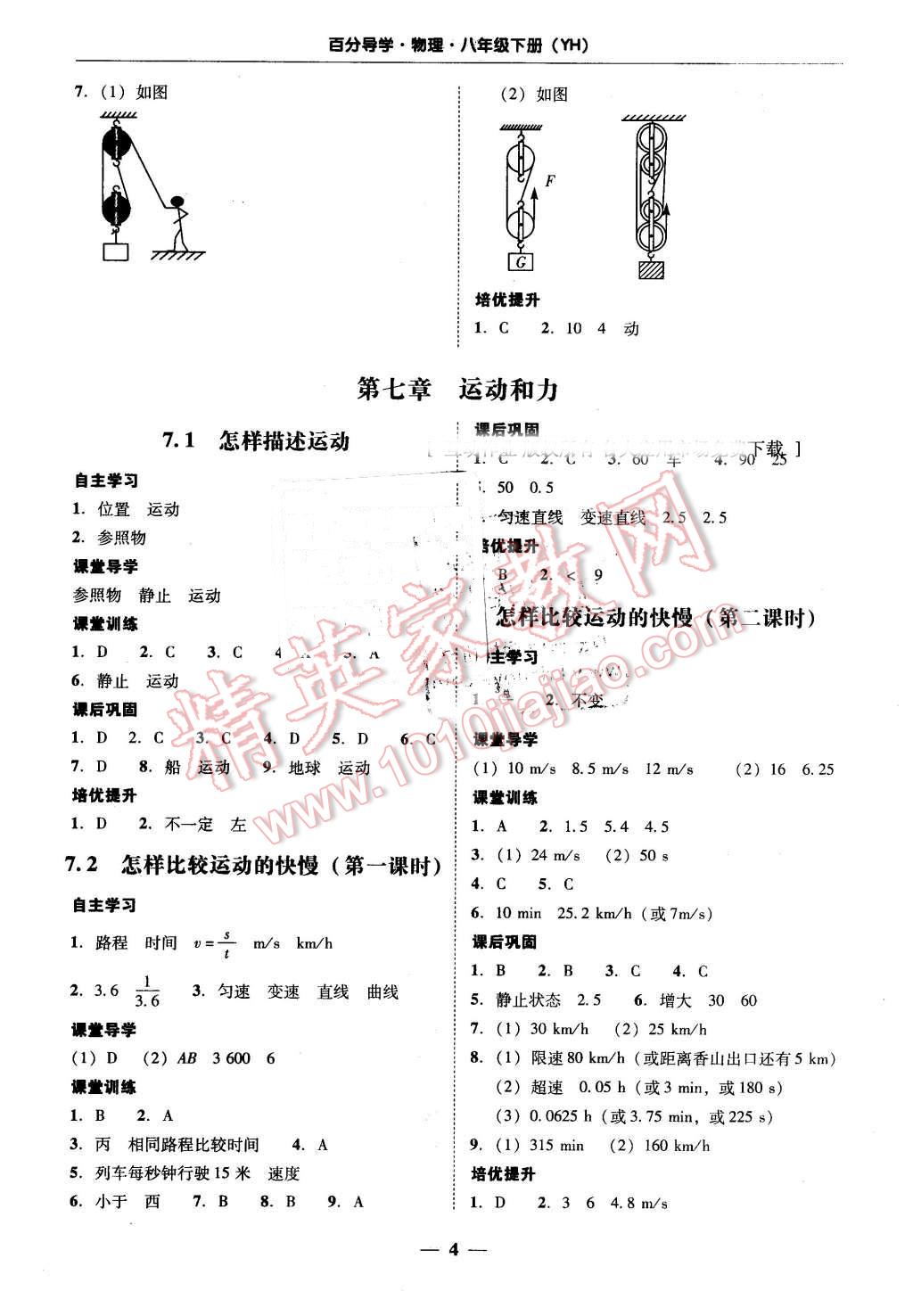 2016年易百分百分導(dǎo)學(xué)八年級(jí)物理下冊(cè)粵滬版 第4頁