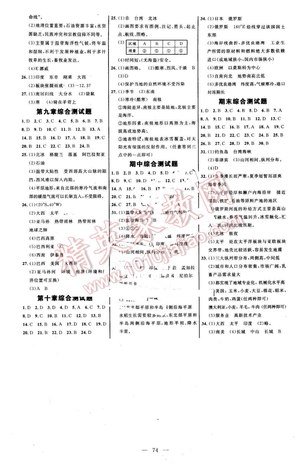 2016年細解巧練六年級地理下冊魯教版 第4頁