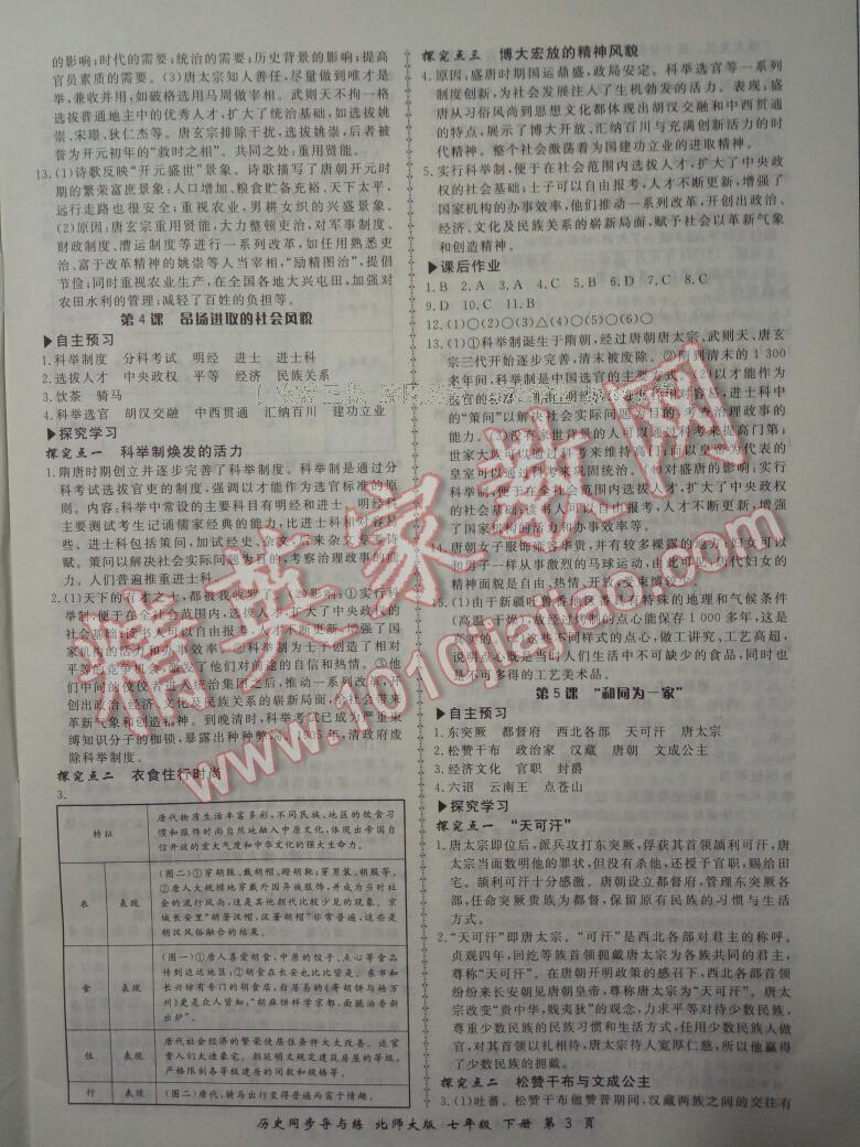 2015年新學(xué)案同步導(dǎo)與練七年級(jí)歷史下冊(cè)北師大版 第33頁(yè)