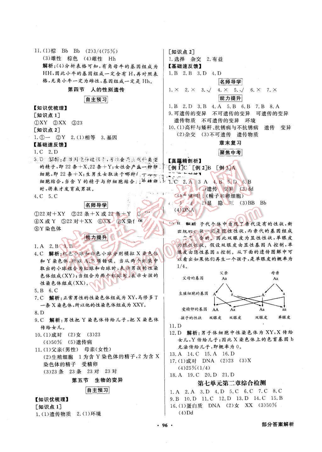 2016年同步導(dǎo)學(xué)與優(yōu)化訓(xùn)練八年級(jí)生物學(xué)下冊(cè)人教版 第4頁(yè)