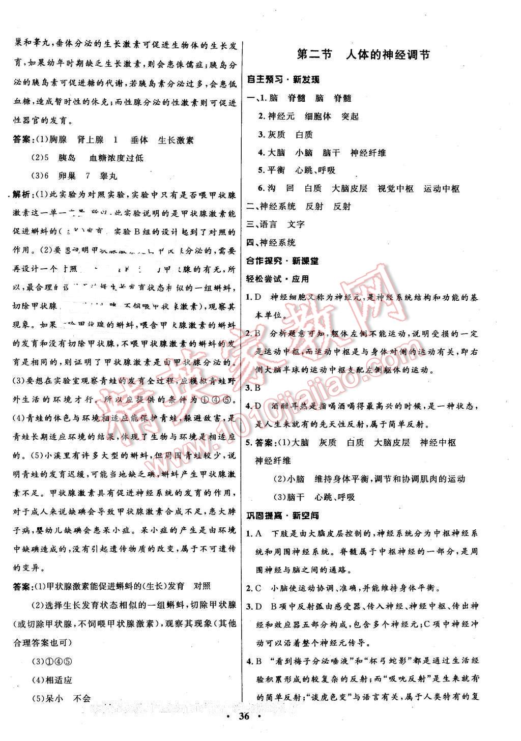 2015年南方新課堂金牌學案七年級生物學下冊蘇教版 第12頁