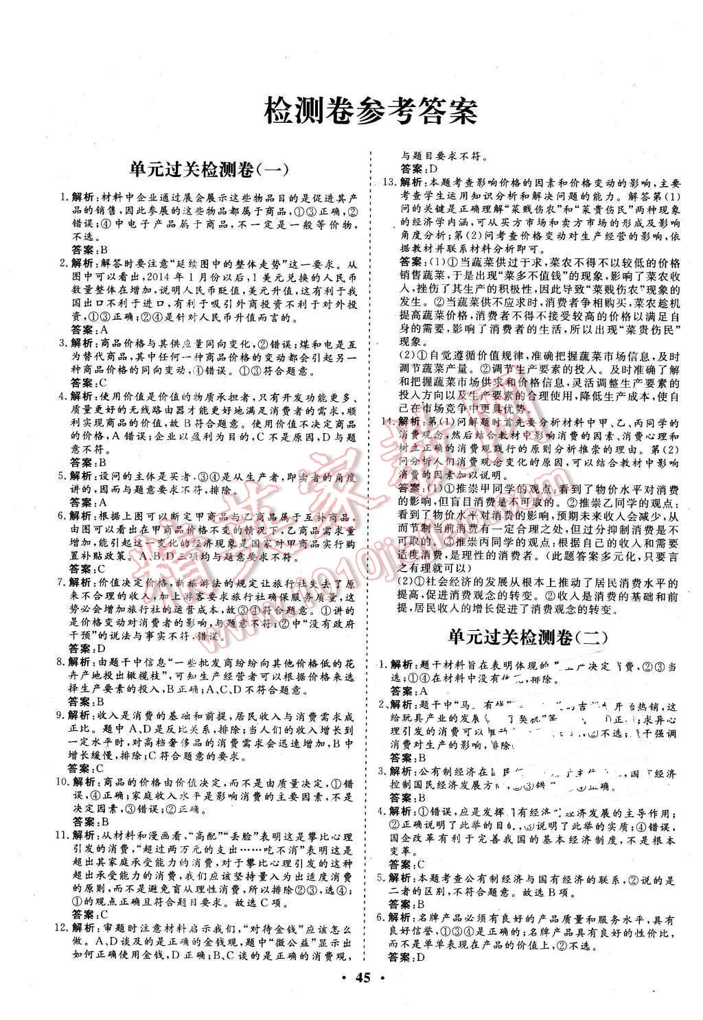 2015年金版学案高中同步辅导与检测思想政治必修1人教版 第21页