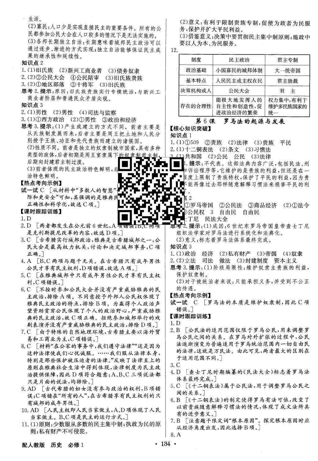 2015年高中新課標(biāo)同步用書全優(yōu)課堂歷史必修1人教版 參考答案第76頁