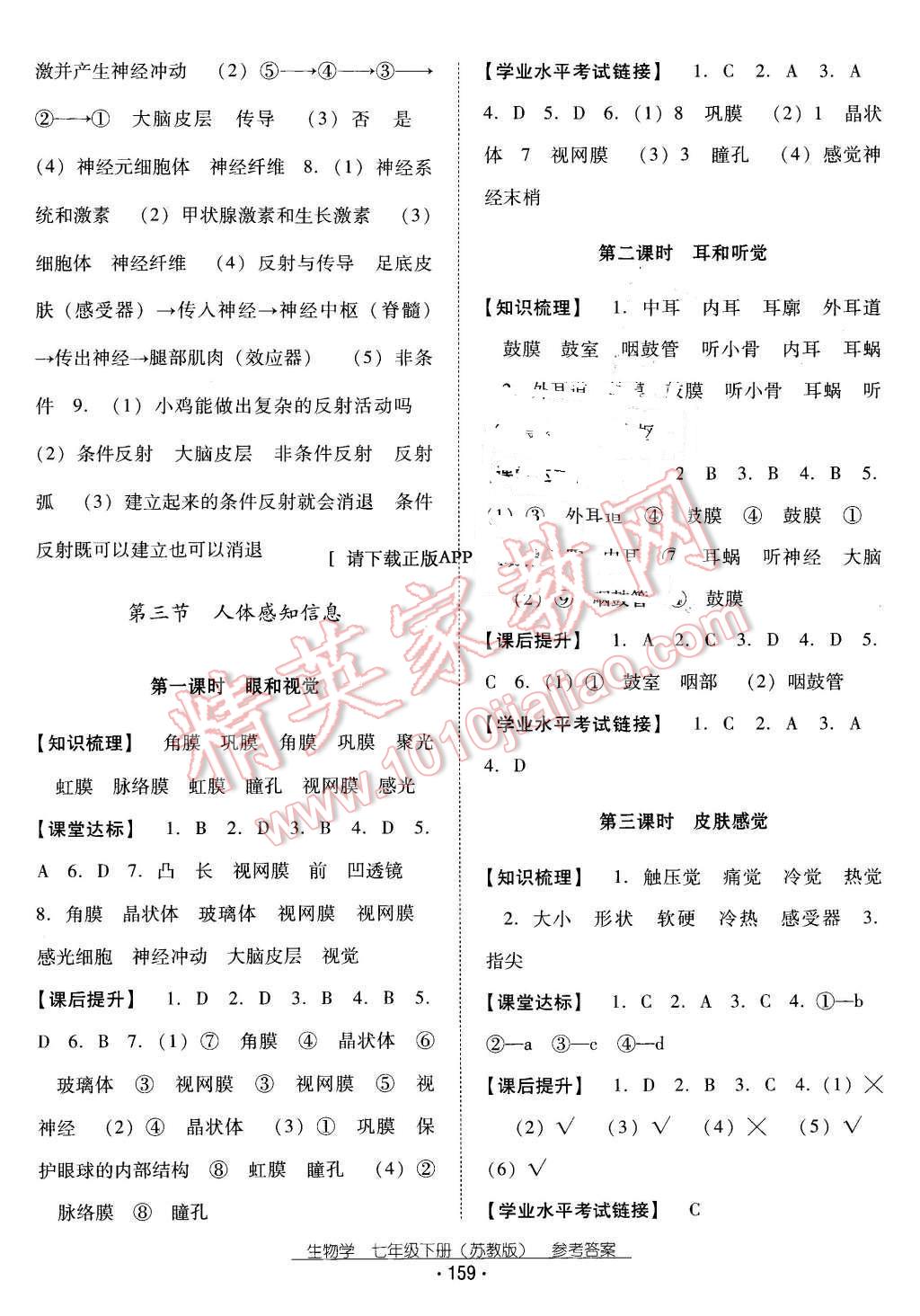 2016年云南省標(biāo)準(zhǔn)教輔優(yōu)佳學(xué)案七年級生物學(xué)下冊蘇教版 第11頁