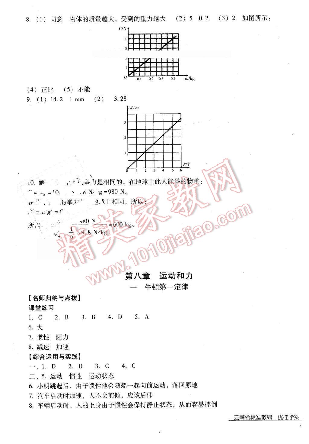 2016年云南省标准教辅优佳学案八年级物理下册人教版 第5页