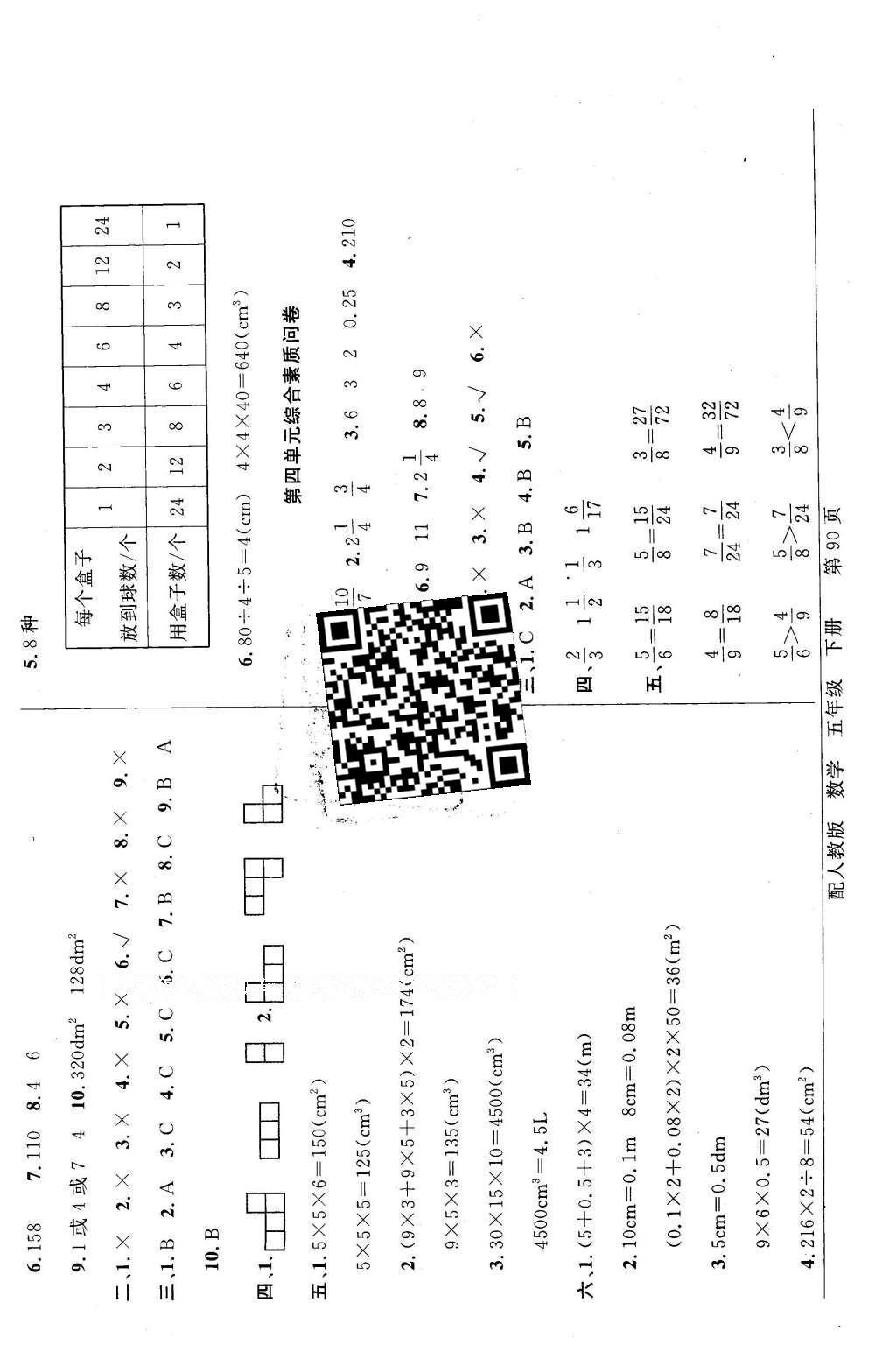 2016年同步导学与优化训练五年级数学下册人教版 第10页