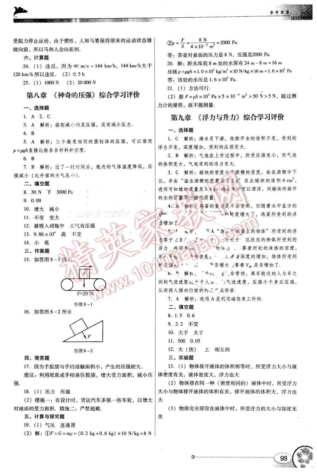 2015年南方新課堂金牌學(xué)案八年級(jí)物理下冊(cè)粵滬版 第13頁