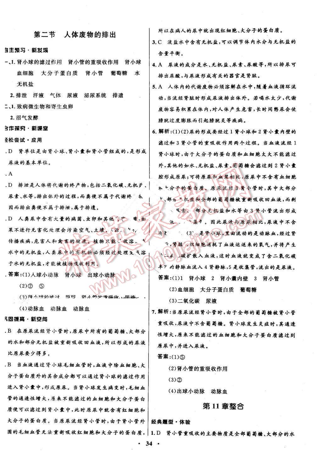 2015年南方新課堂金牌學案七年級生物學下冊蘇教版 第10頁