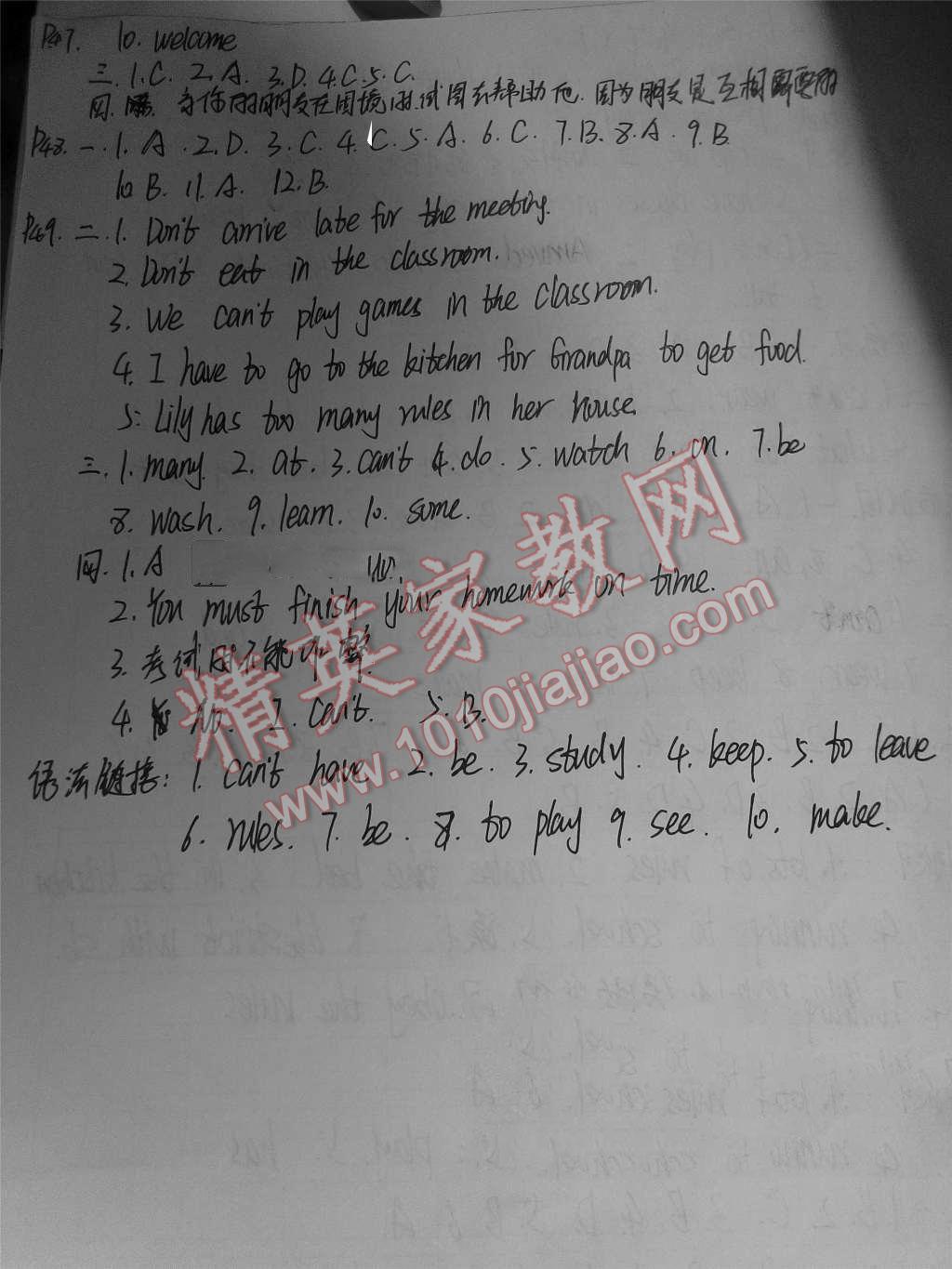 2016年基礎(chǔ)訓(xùn)練七年級英語下冊人教版僅限河南省內(nèi)使用大象出版社 第10頁