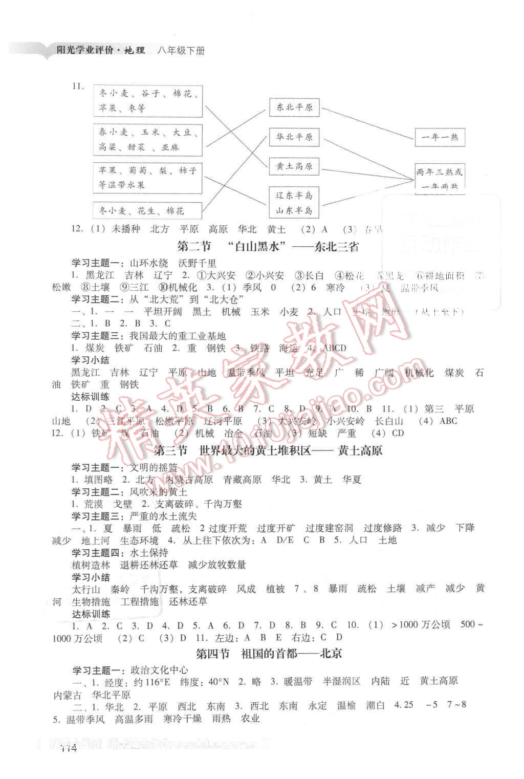 2016年陽(yáng)光學(xué)業(yè)評(píng)價(jià)八年級(jí)地理下冊(cè)人教版 第2頁(yè)