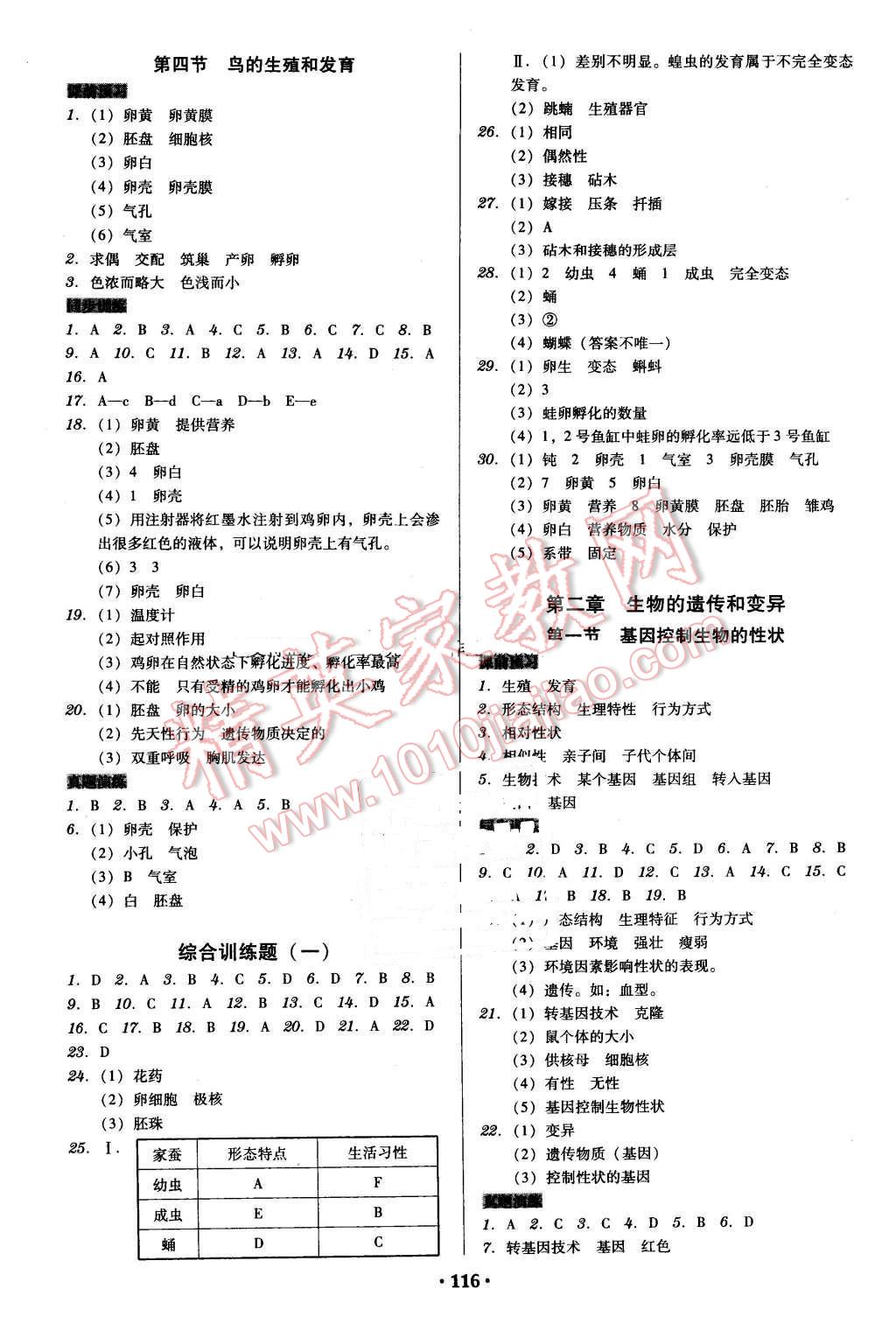 2016年百年學(xué)典廣東學(xué)導(dǎo)練八年級生物學(xué)下冊人教版 第2頁