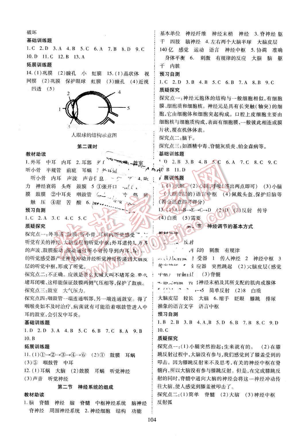 2015年資源與評(píng)價(jià)七年級(jí)生物學(xué)下冊(cè)人教版 第6頁(yè)