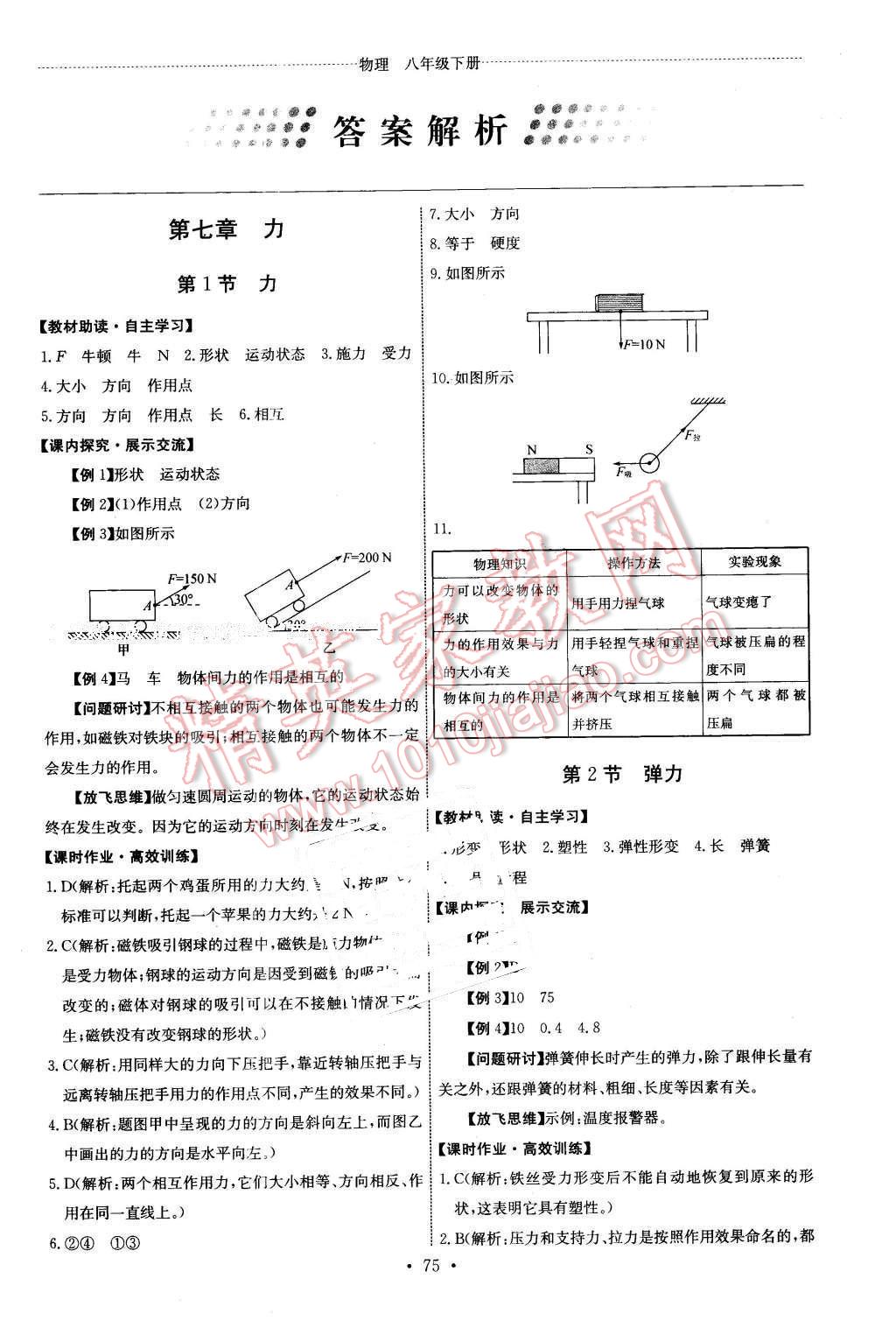 2016年能力培養(yǎng)與測試八年級物理下冊人教版H 第1頁