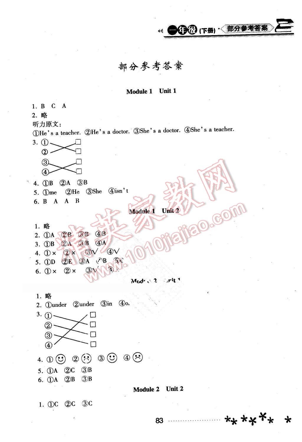 2016年資源與評(píng)價(jià)一年級(jí)英語(yǔ)下冊(cè)外研版 第1頁(yè)