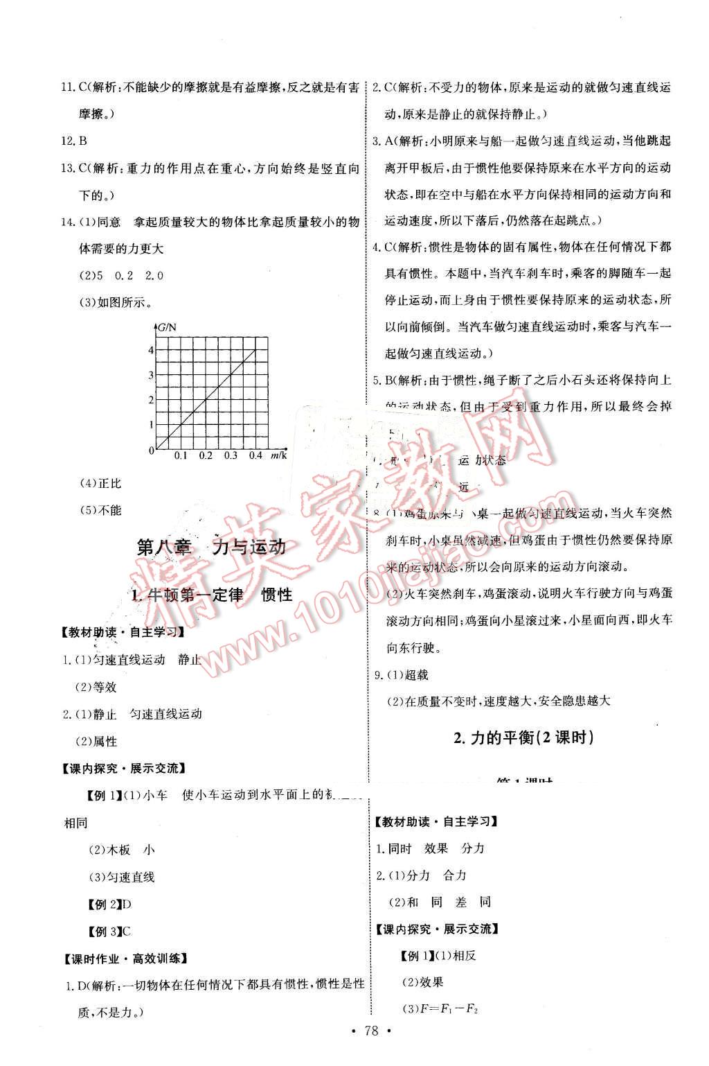 2016年能力培養(yǎng)與測(cè)試八年級(jí)物理下冊(cè)教科版 第4頁