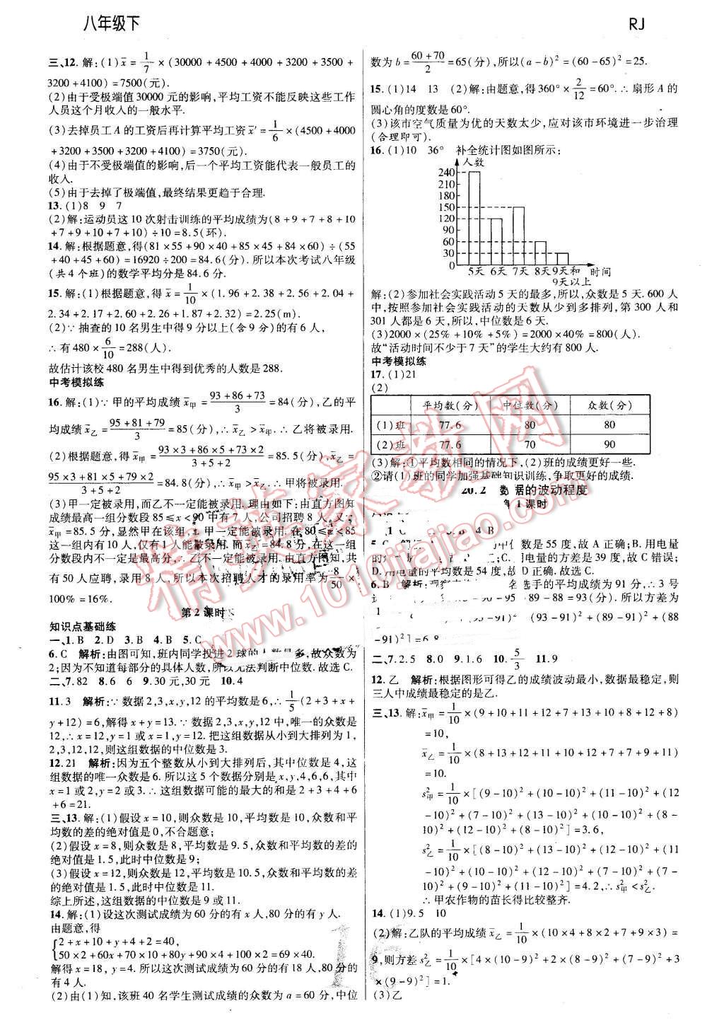 2016年一線調(diào)研學(xué)業(yè)測評(píng)八年級(jí)數(shù)學(xué)下冊(cè)人教版 第16頁