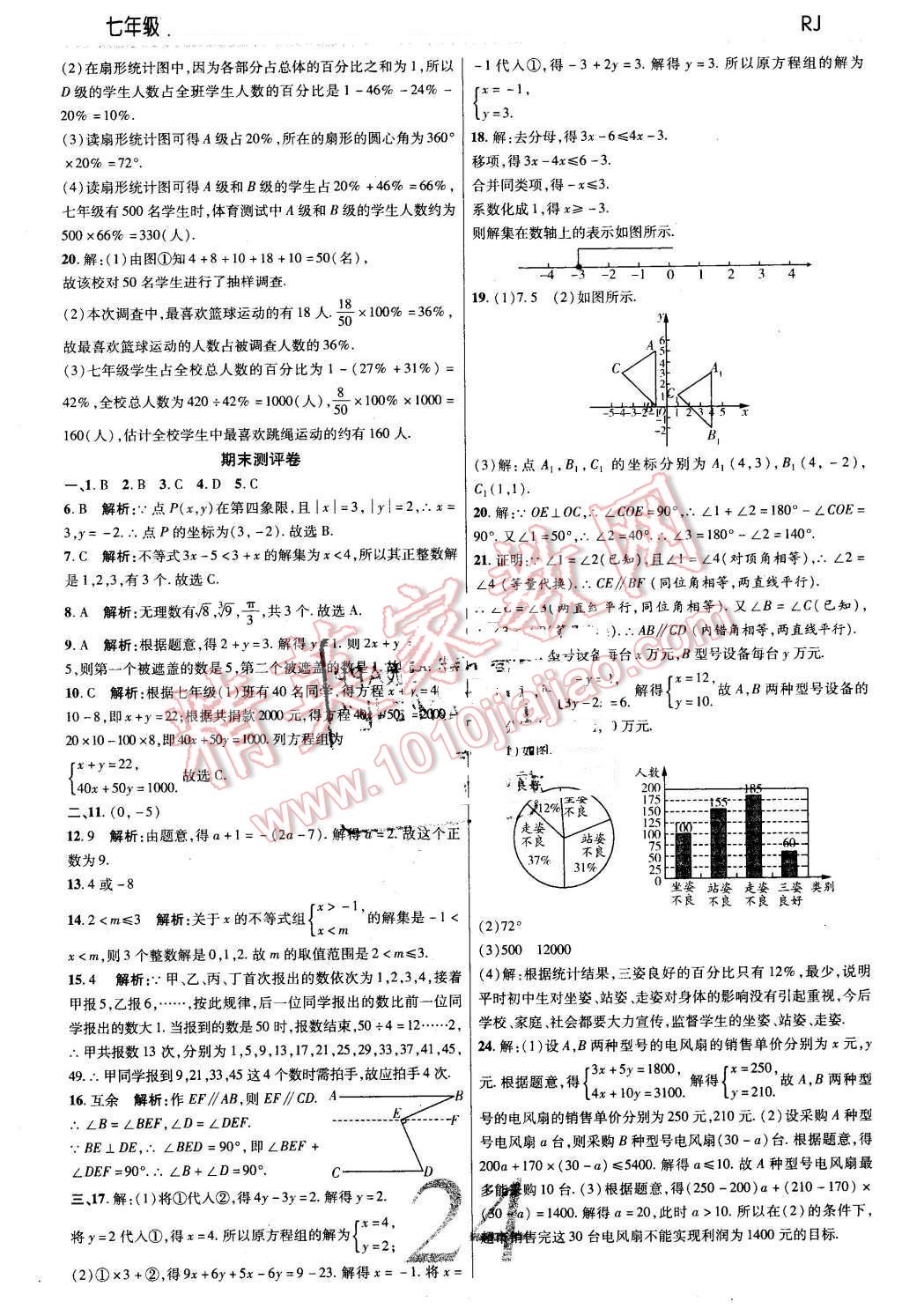 2016年一線調研學業(yè)測評七年級數學下冊人教版 第24頁