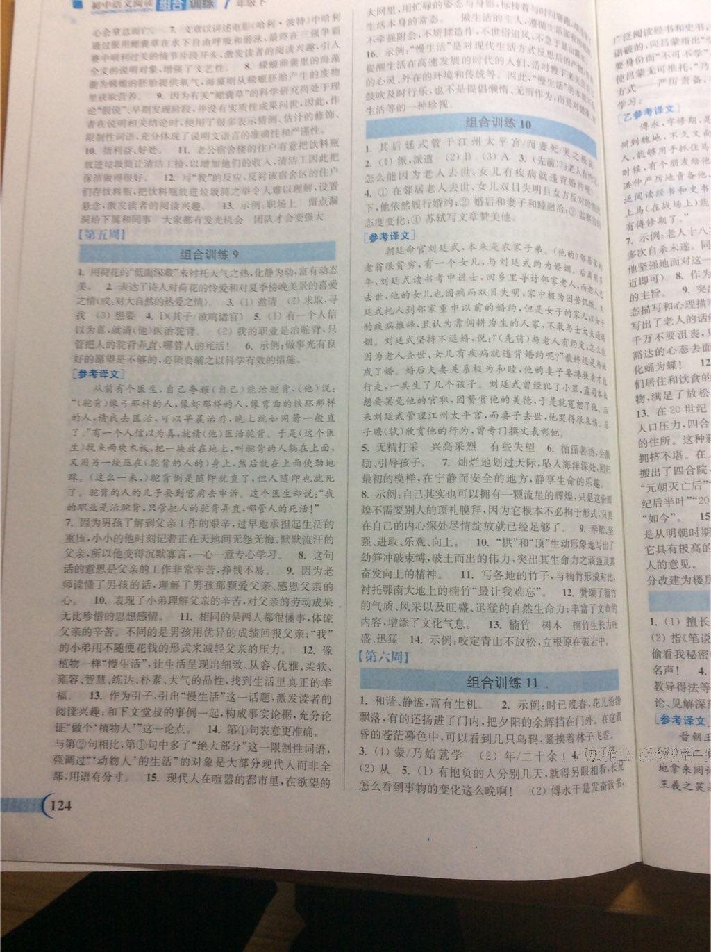 2015年通城學(xué)典初中語文閱讀組合訓(xùn)練七年級下冊 第17頁