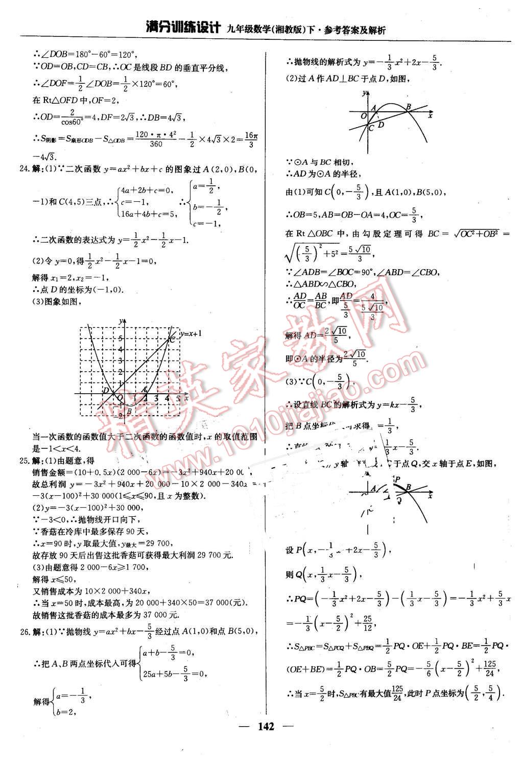 2016年滿分訓(xùn)練設(shè)計(jì)九年級(jí)數(shù)學(xué)下冊湘教版 第31頁