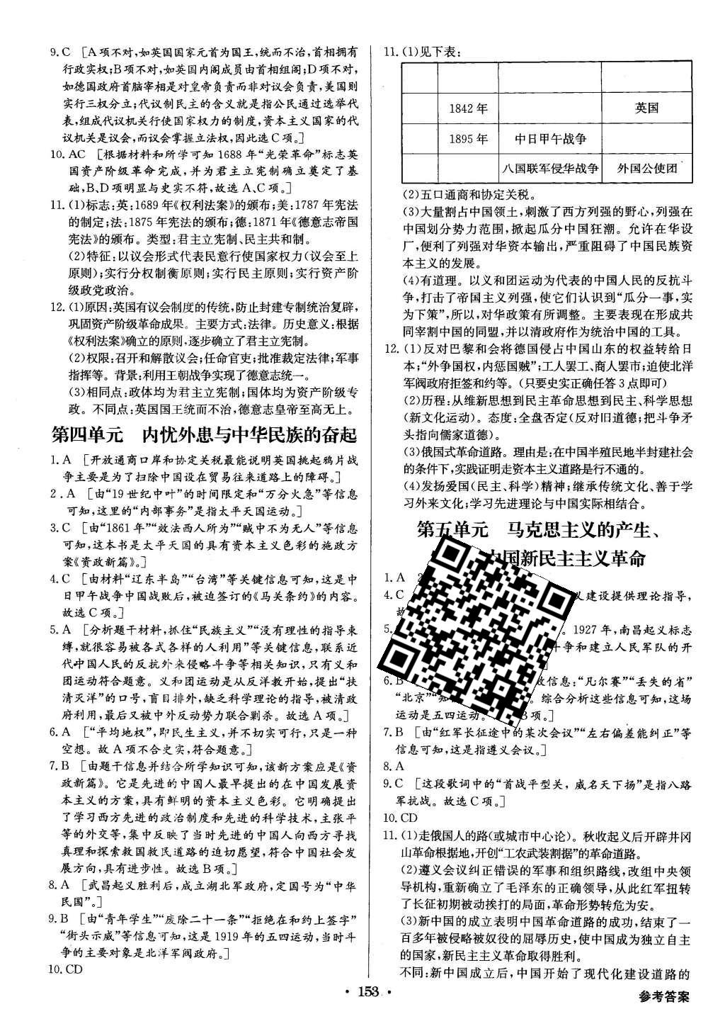 2015年高中新課標同步用書全優(yōu)課堂歷史必修1岳麓版 參考答案第35頁