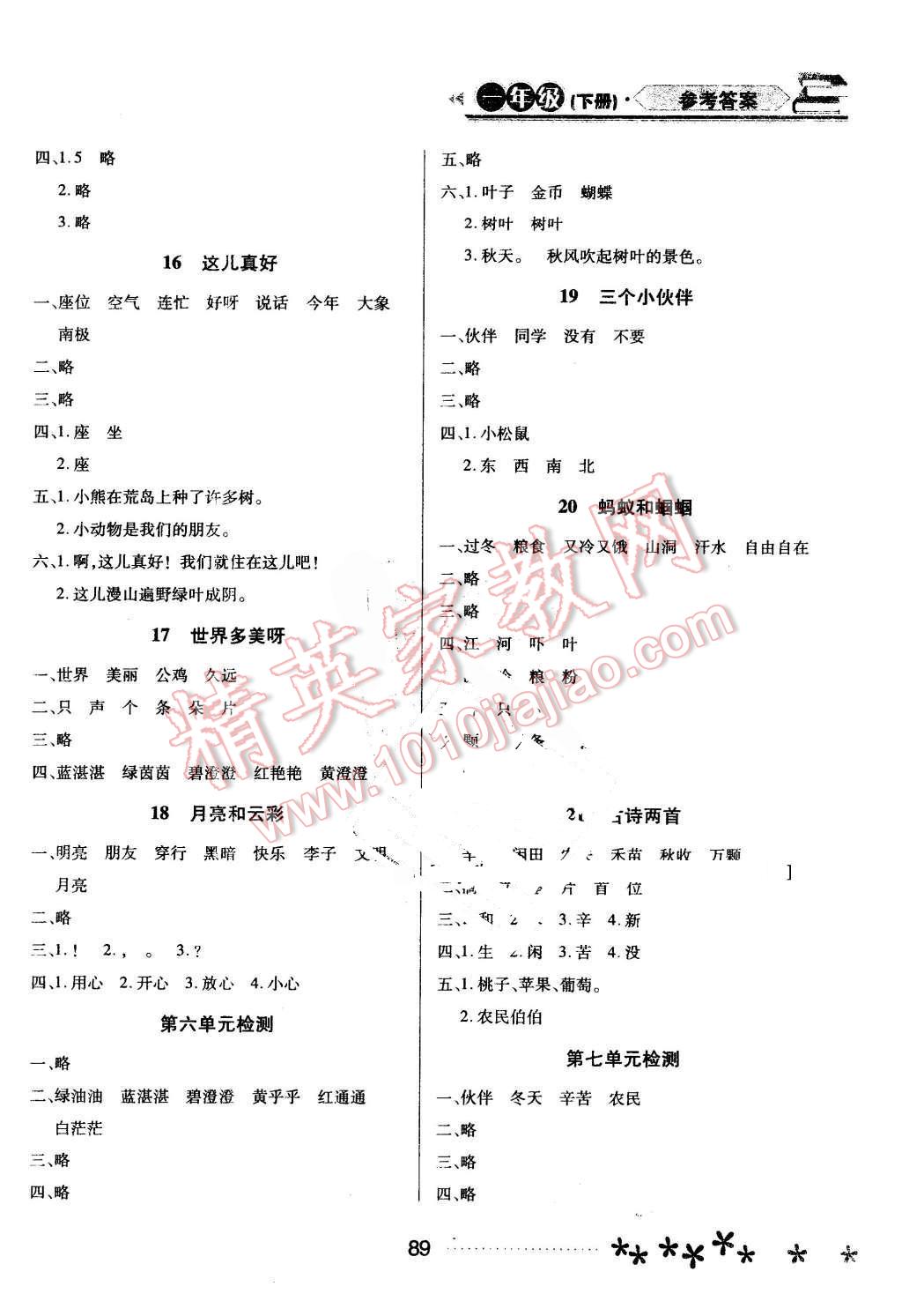 2016年資源與評(píng)價(jià)一年級(jí)語(yǔ)文下冊(cè)蘇教版 第5頁(yè)