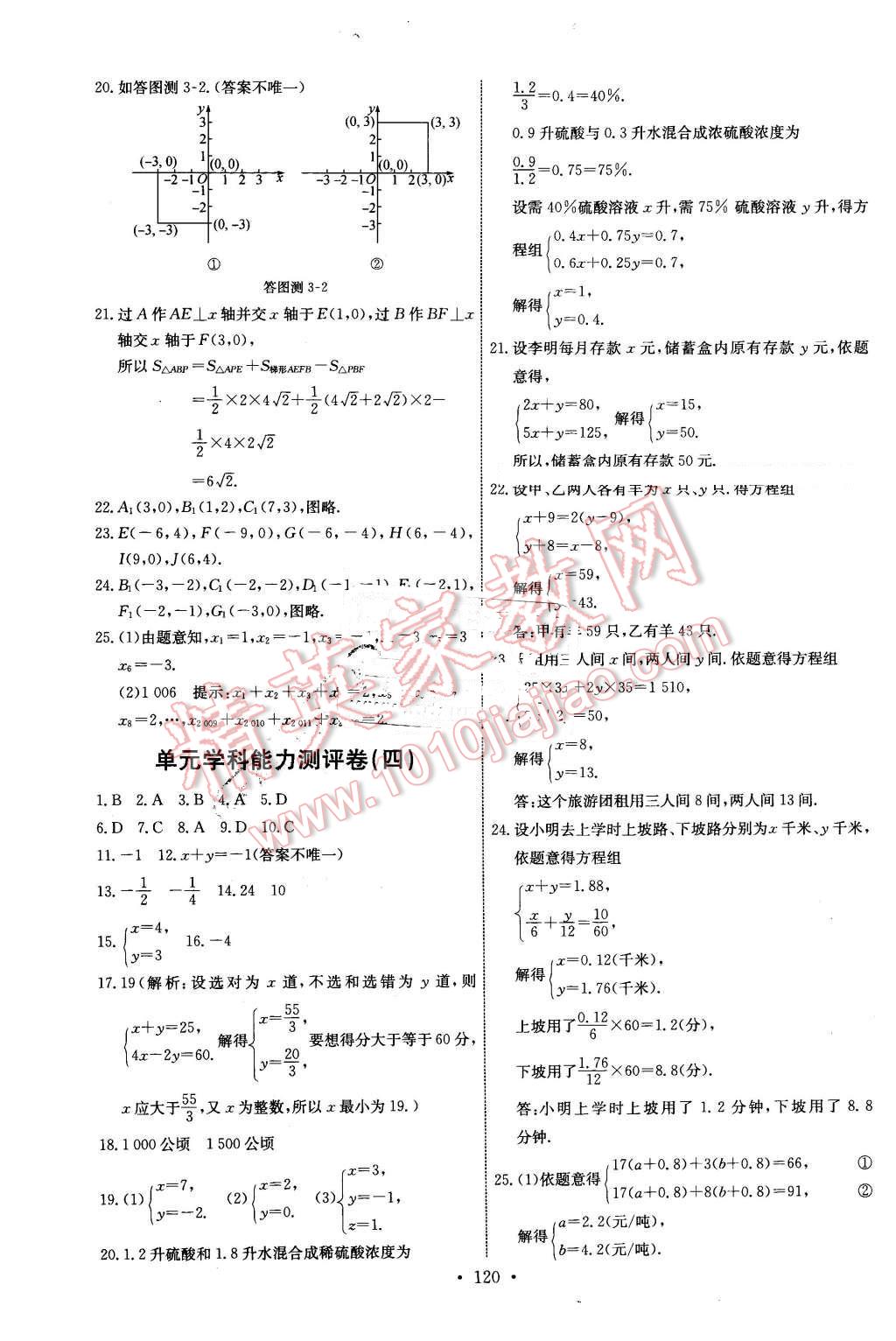 2016年能力培养与测试七年级数学下册人教版H 第22页