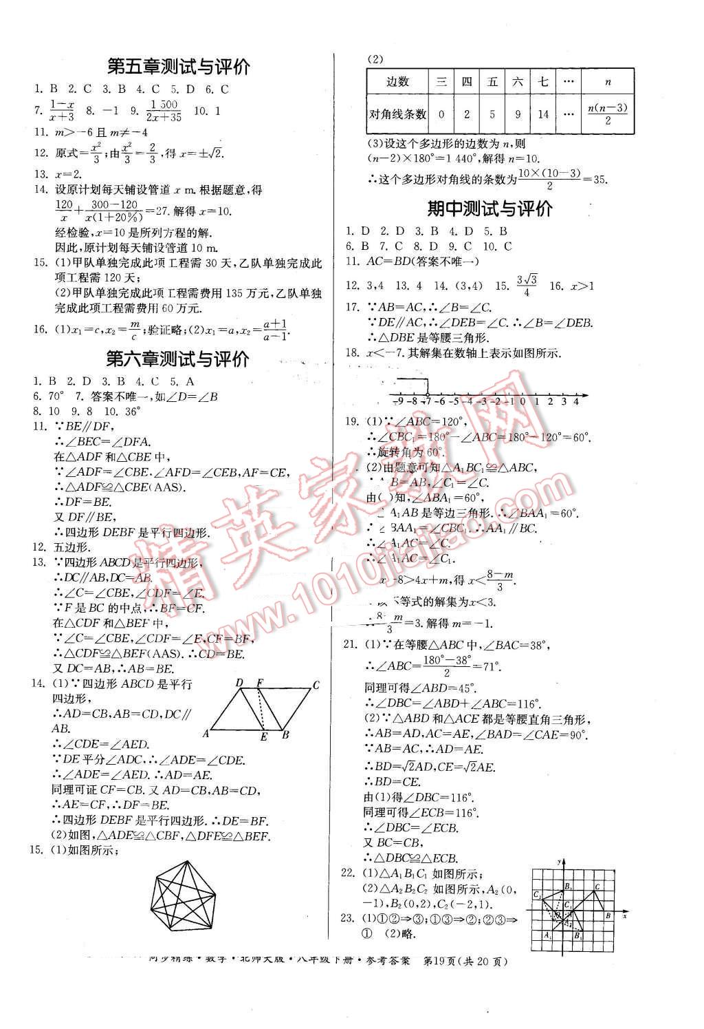 2016年名师小课堂同步精练八年级数学下册北师大版 第19页